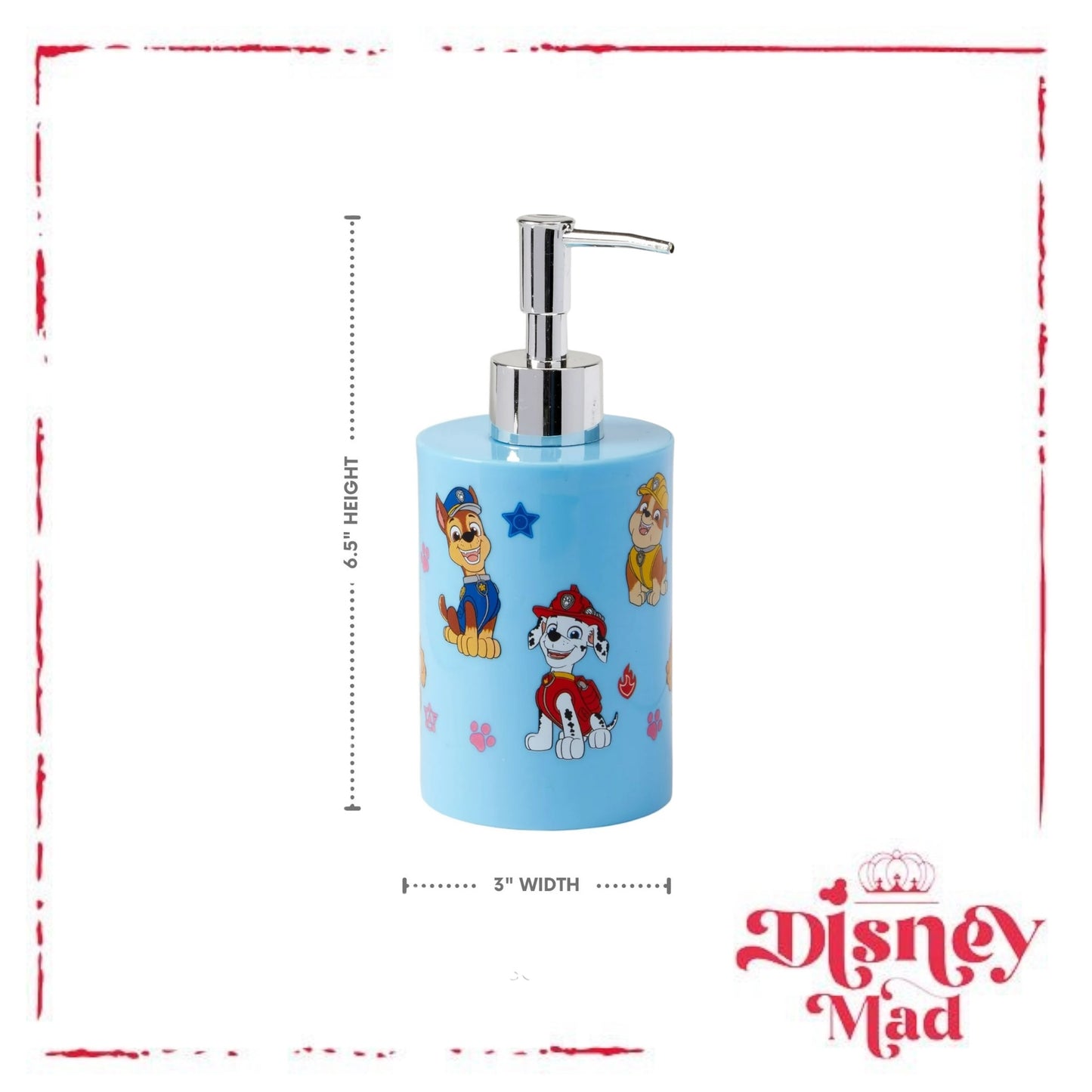 PAW Patrol 3-Piece Bathroom Accessory Set, Toothbrush Holder, Soap Pump, Storage Bin