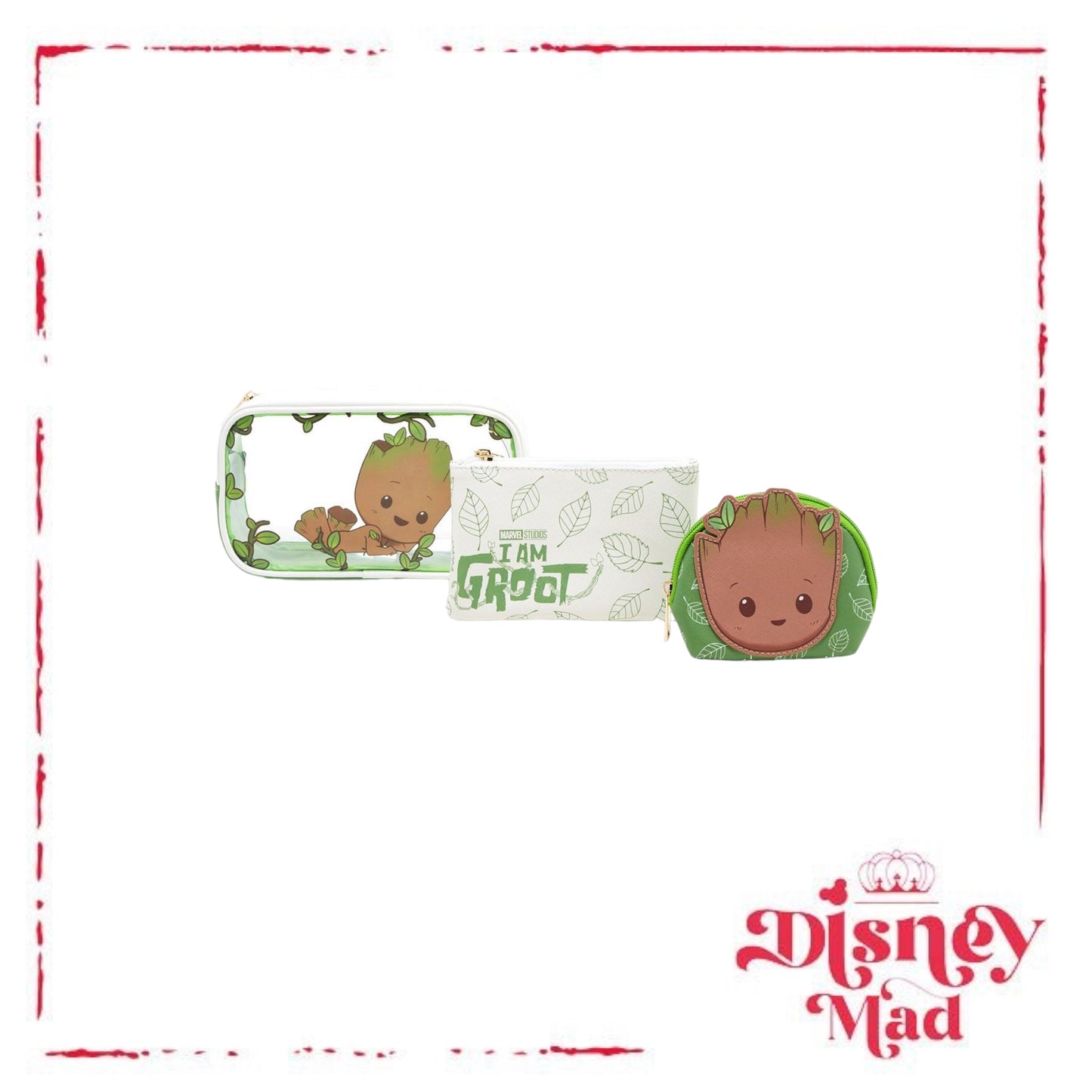 Marvel I Am Groot Chibi Groot Cosmetic Bag Set - BoxLunch Exclusive