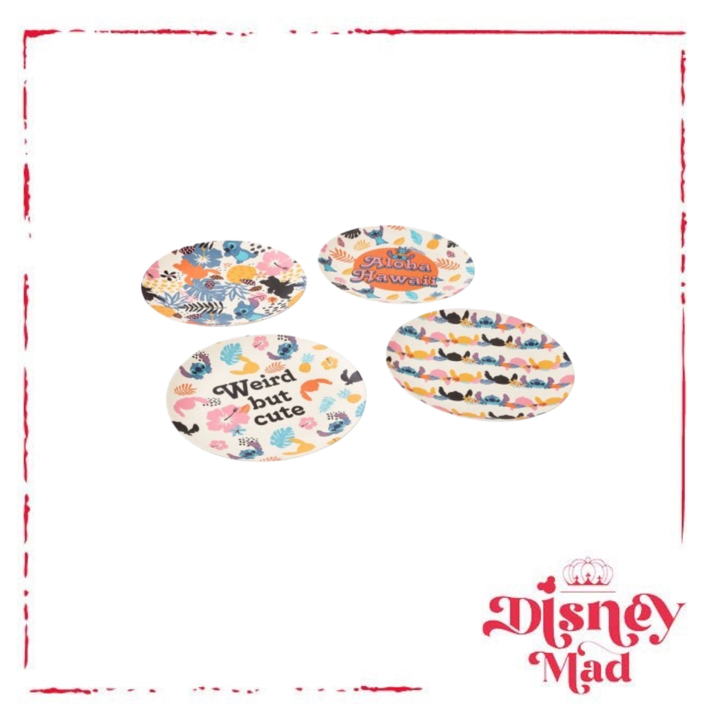 Lilo & Stitch Plates - 4 Pack Aloha HawaiiI