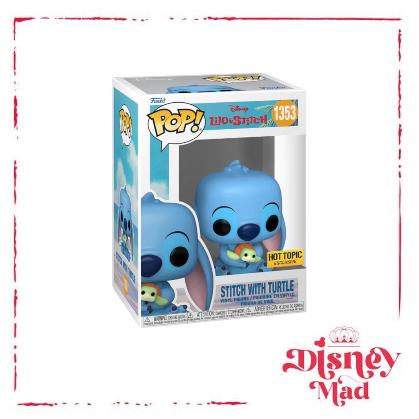 Disney Stitch with Turtle Funko Pop! Hot Topic Exclusive