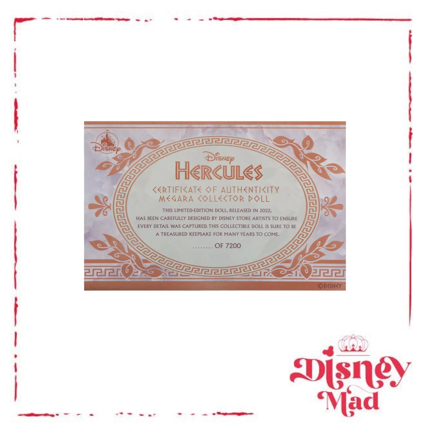Disney Store Megara 25th Anniversary Limited Edition Doll - Hercules