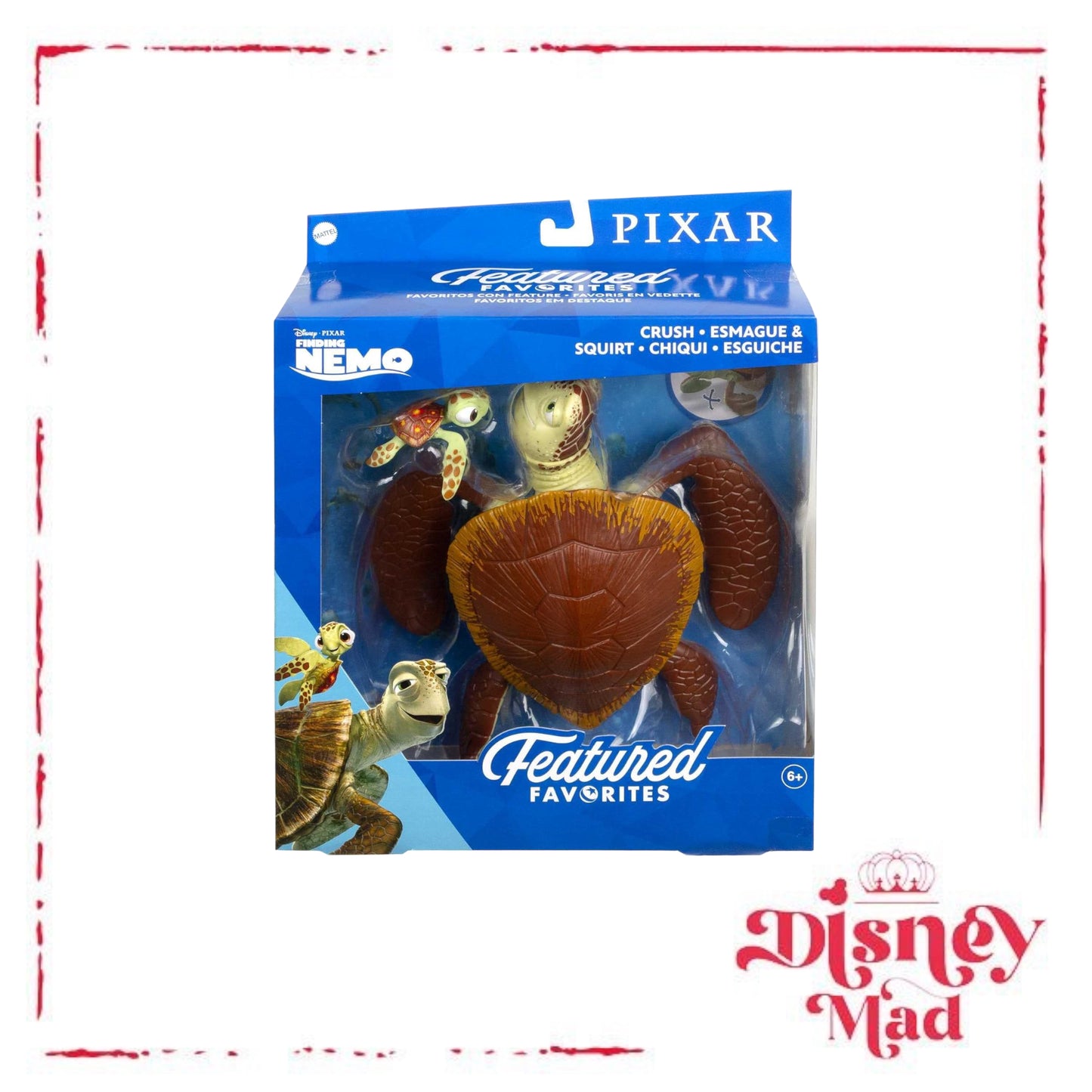 Disney Pixar Featured Favorites Crush & Squirt Finding Nemo Collectable Turtle Figures, Highly Posable with Authentic Look