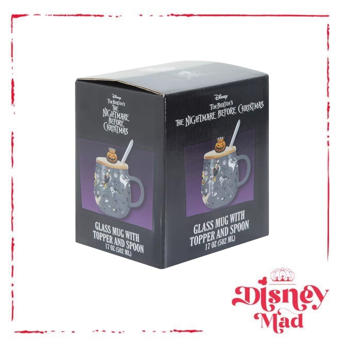 The Nightmare Before Christmas Pumpkin King Glass Mug With Lid