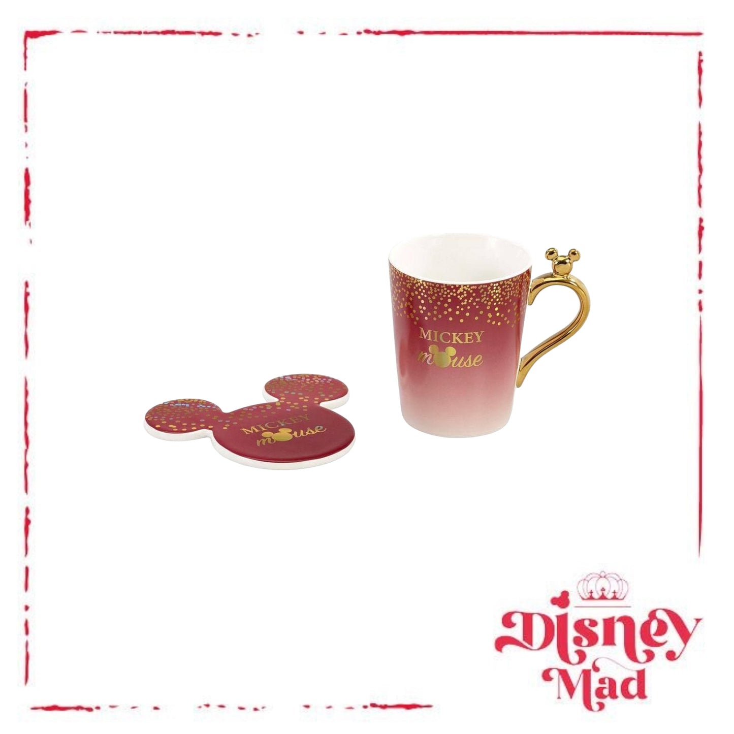 Mickey Mouse Glitter Berry Funko Mug and Coaster Set