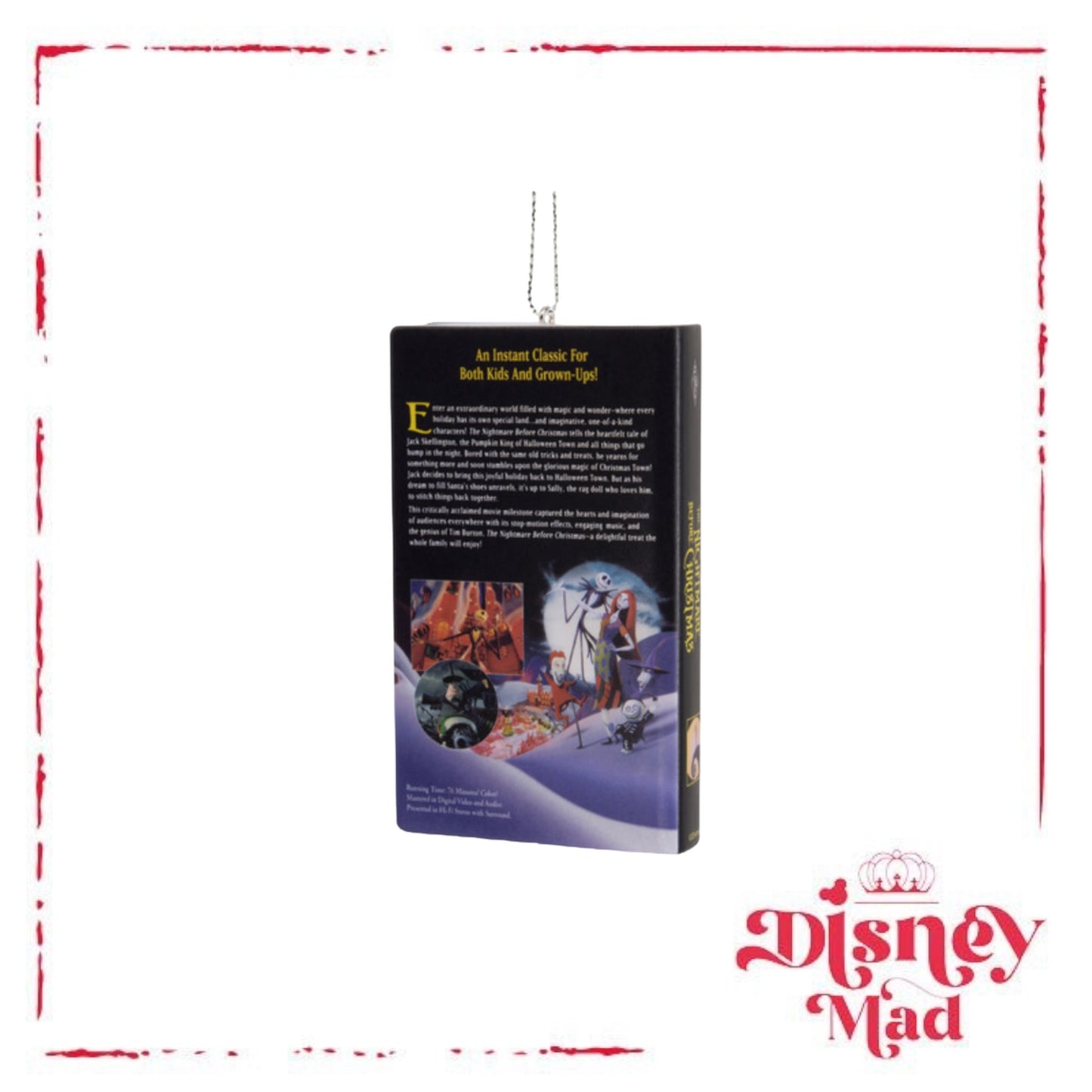 Hallmark Christmas Ornament (Disney Tim Burton's The Nightmare Before Christmas Retro Video Cassette Case Shatterproof)