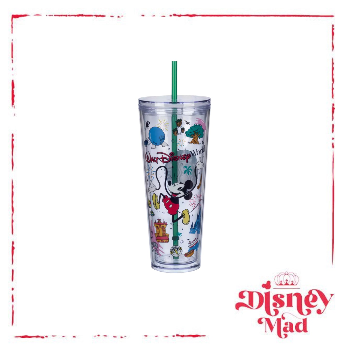 Mickey Mouse Walt Disney World Starbucks Tumbler with Straw Disney Parks