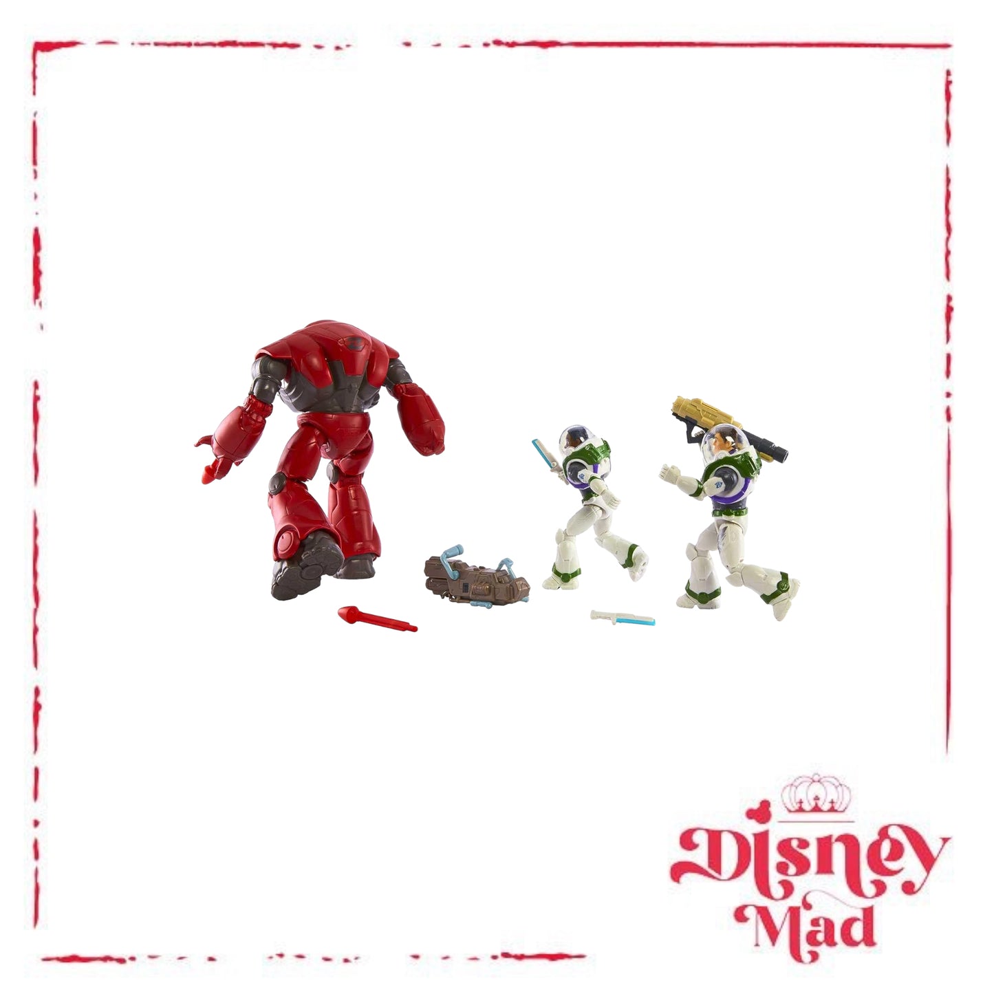 Disney and Pixar Lightyear 3 Action Figure Set, 5-in Scale Buzz Lightyear, Izzy Hawthorne & Zyclops Toys, Space Rangers vs Robots