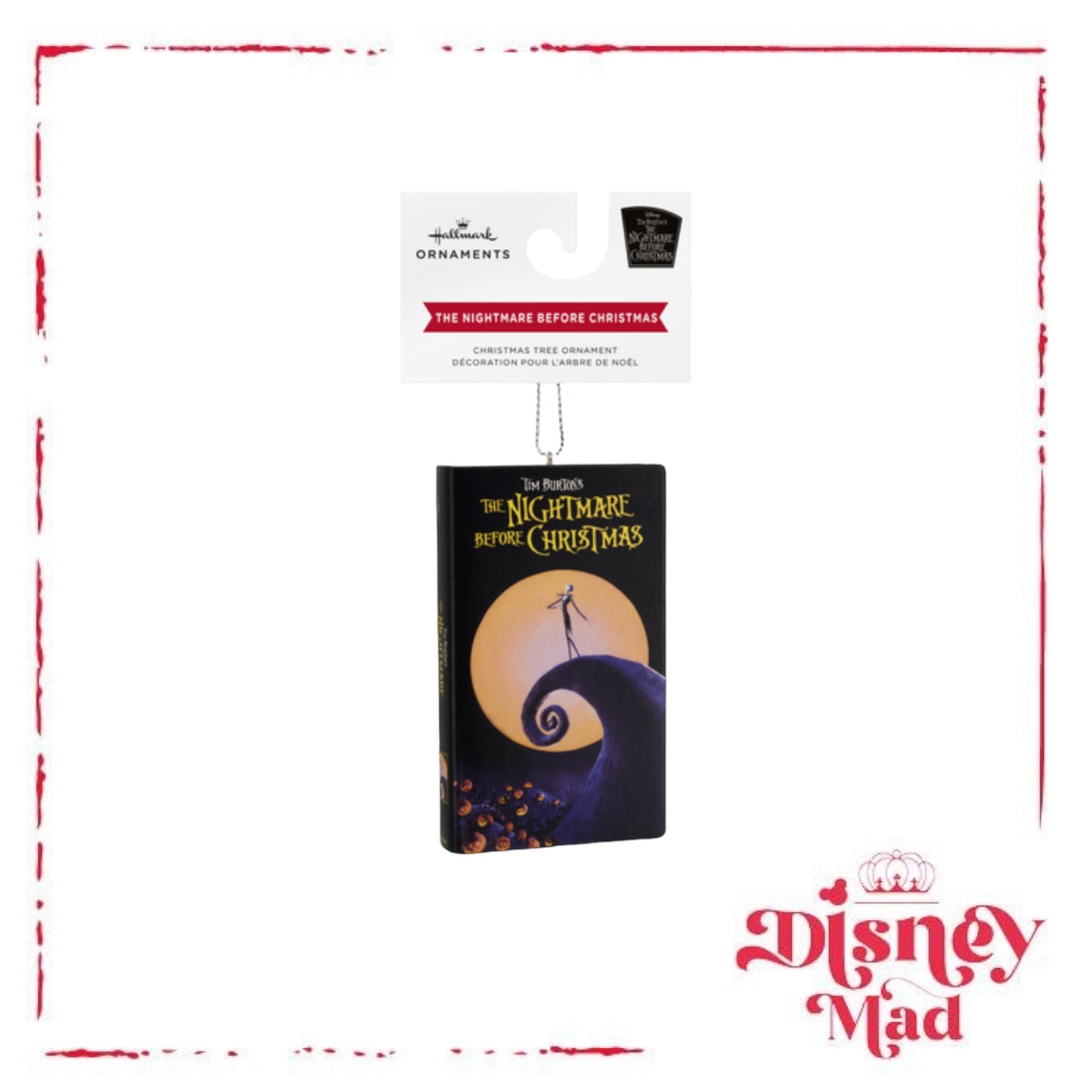 Hallmark Christmas Ornament (Disney Tim Burton's The Nightmare Before Christmas Retro Video Cassette Case Shatterproof)