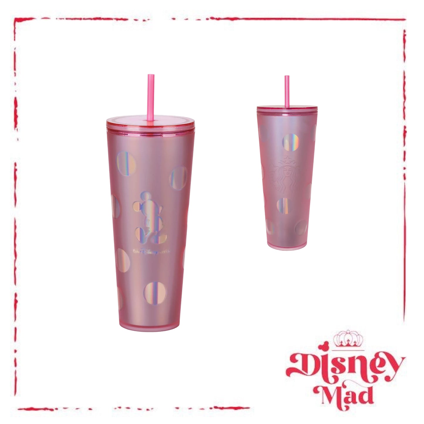Walt Disney World Piglet Pink Starbucks® Tumbler with Straw Disney Parks