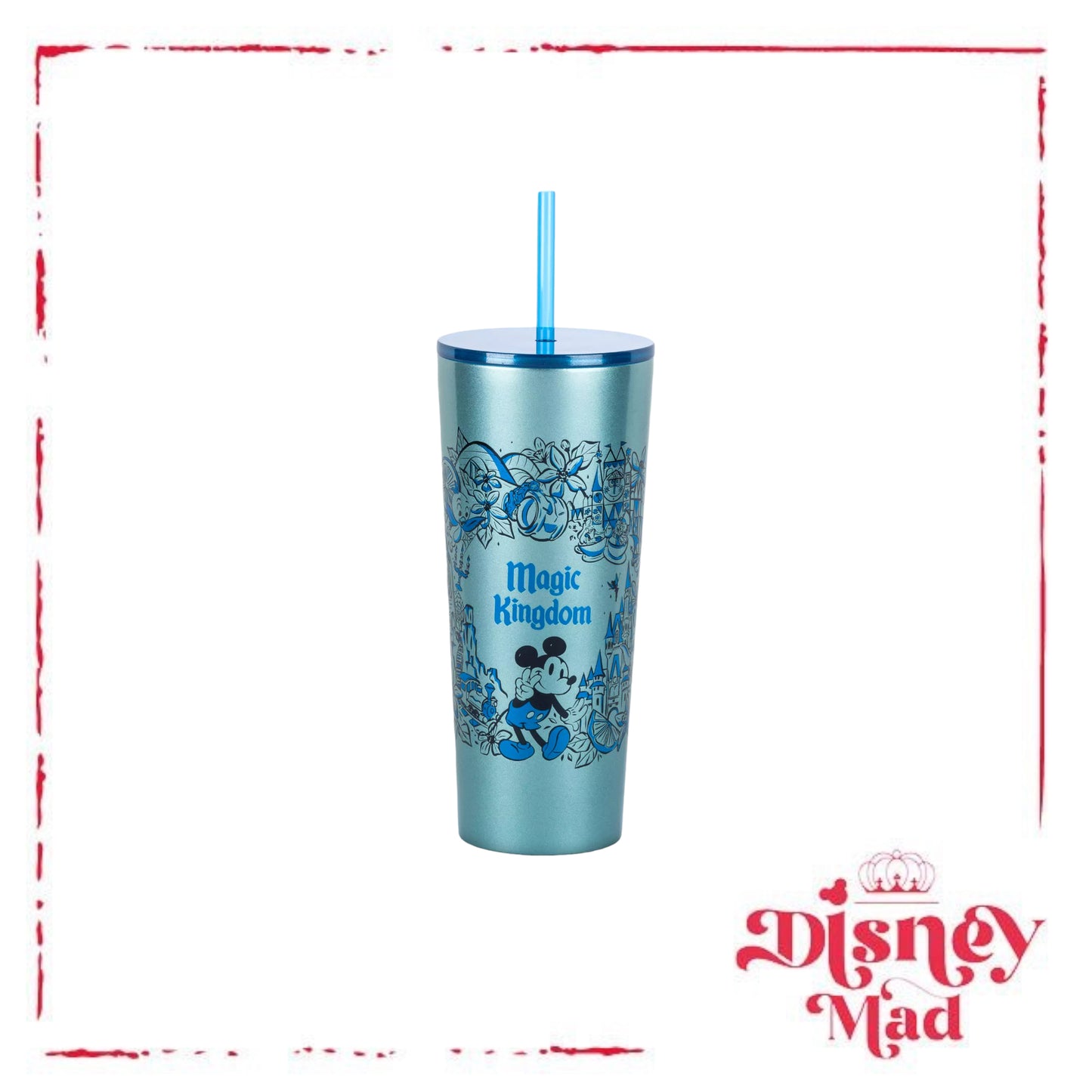 Magic Kingdom Stainless Steel Starbucks® Tumbler with Straw - Disney Parks