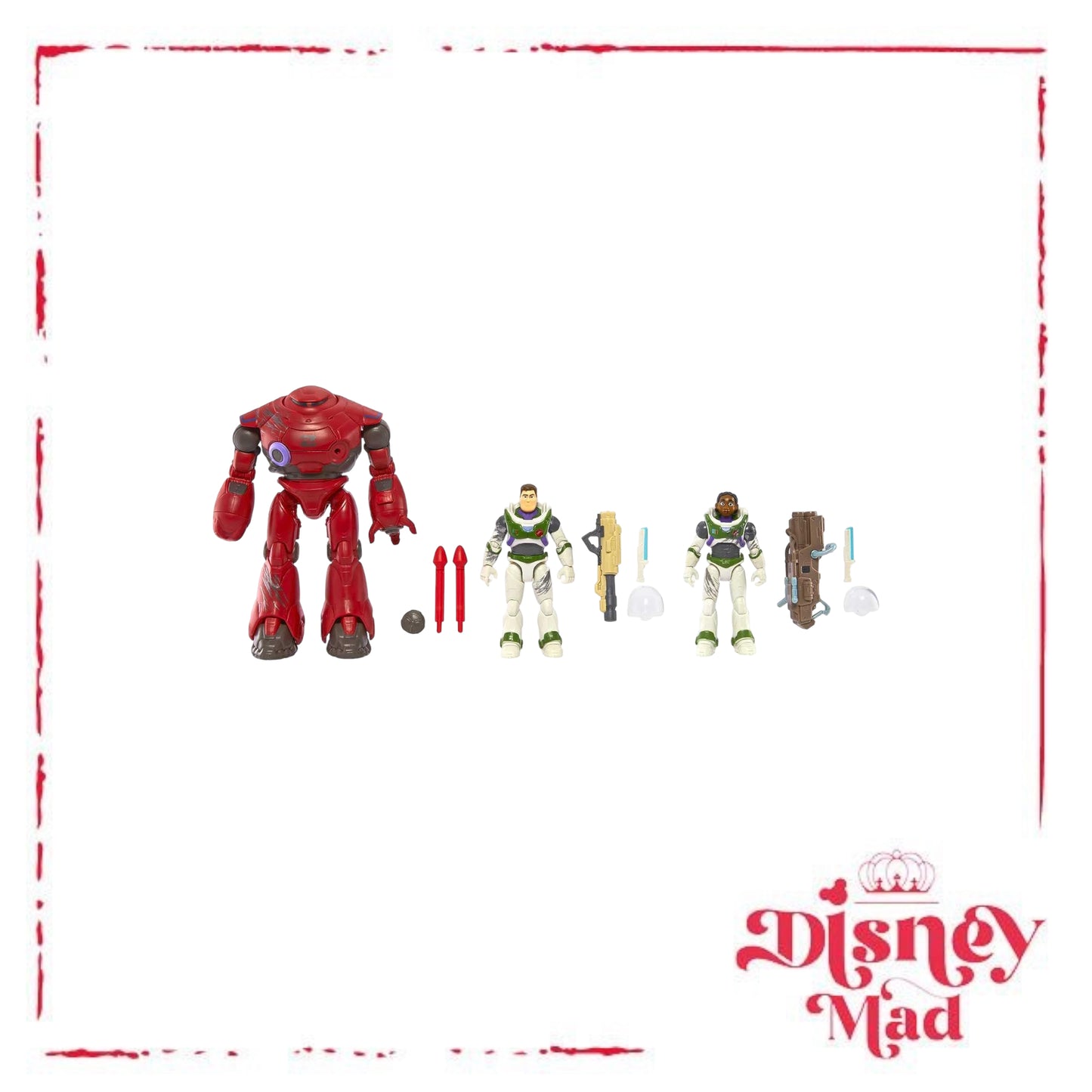 Disney and Pixar Lightyear 3 Action Figure Set, 5-in Scale Buzz Lightyear, Izzy Hawthorne & Zyclops Toys, Space Rangers vs Robots