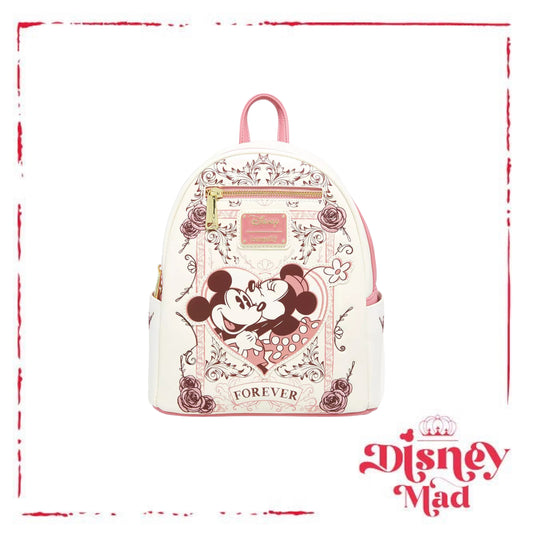 Loungefly Disney Mickey and Minnie Mouse Forever Floral Mini Backpack
