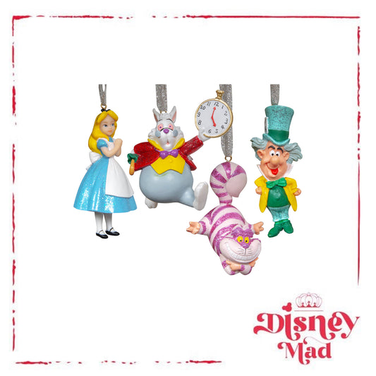 Disney Set of 4 Alice in Wonderland Resin Hanging Gift Set