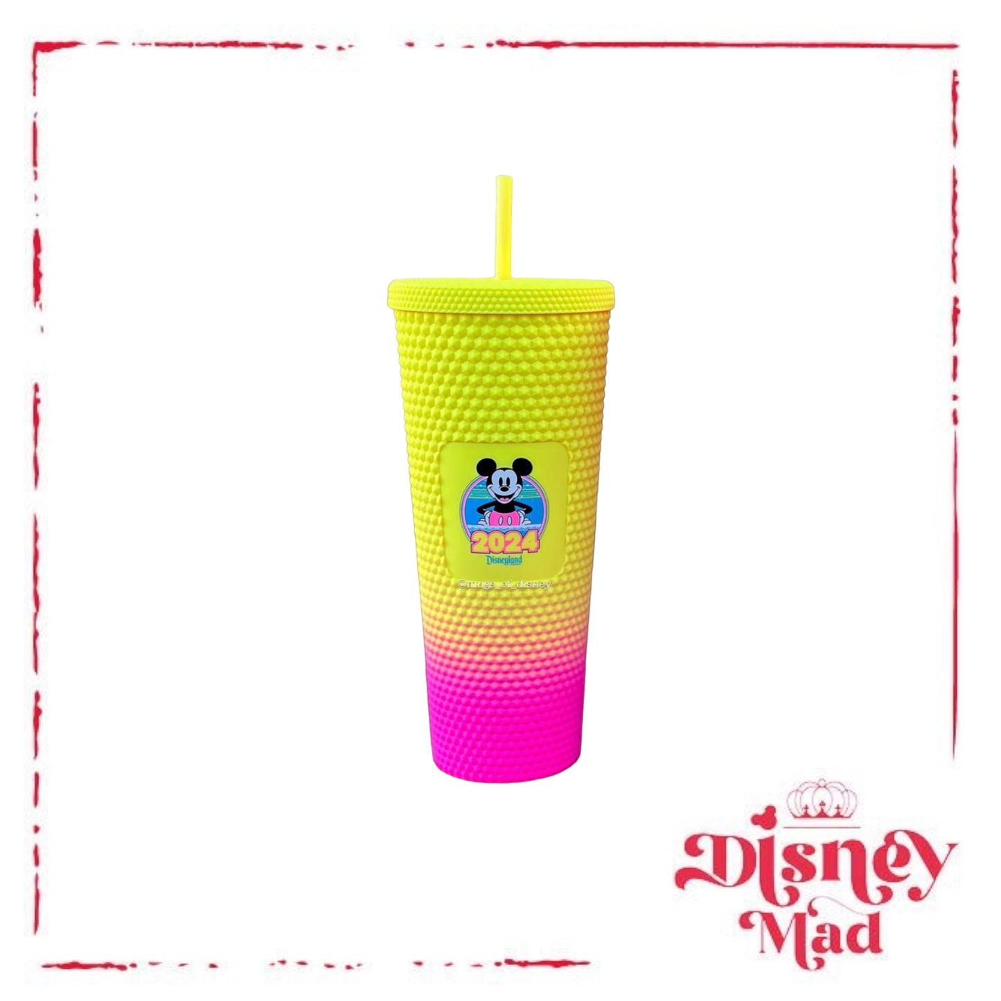 Disneyland Mickey 2024 Neon Studded Starbucks Tumbler Disney Parks