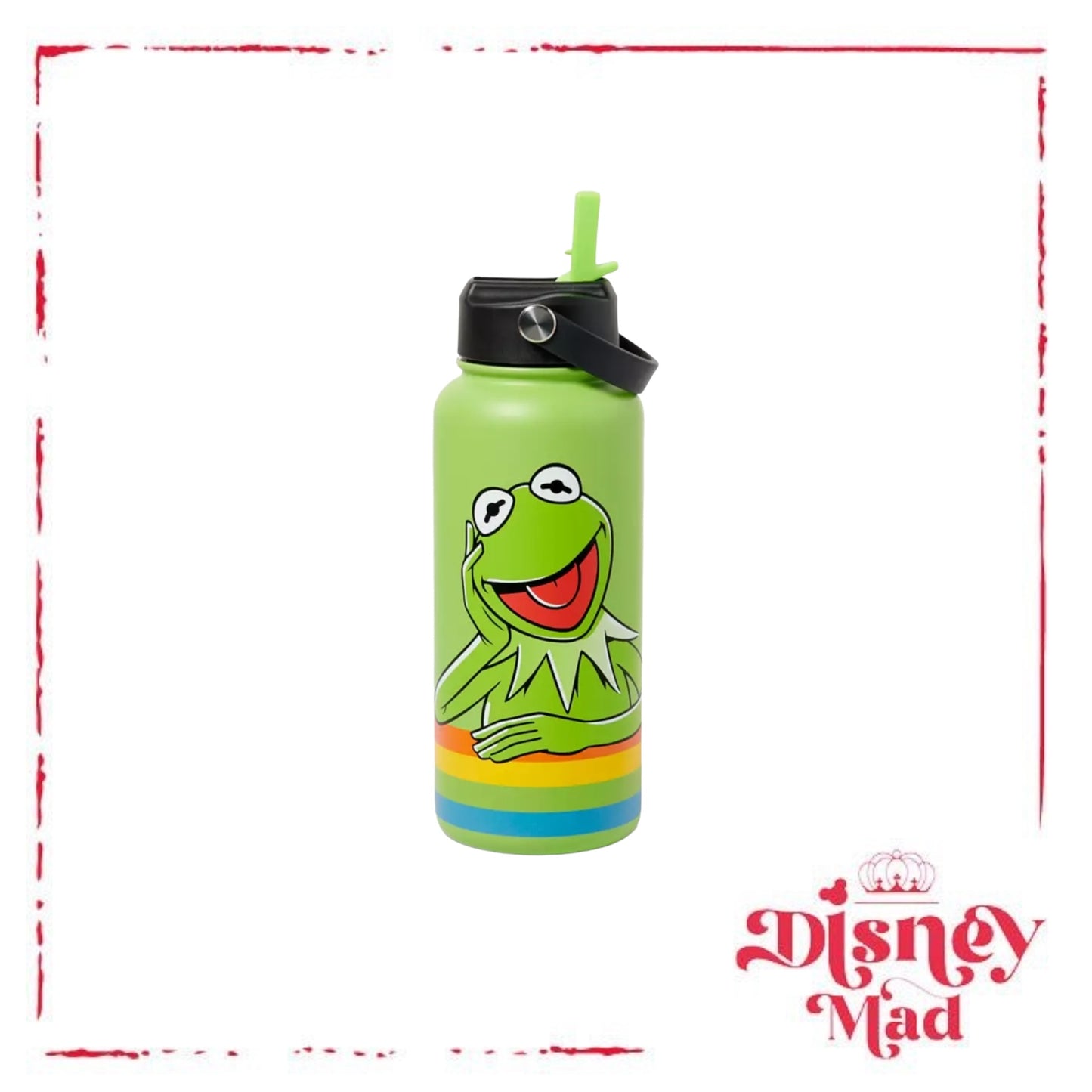 Kermit the Frog Stainless Steel Water Bottle with Built-In Straw – The Muppets - Disney Parks