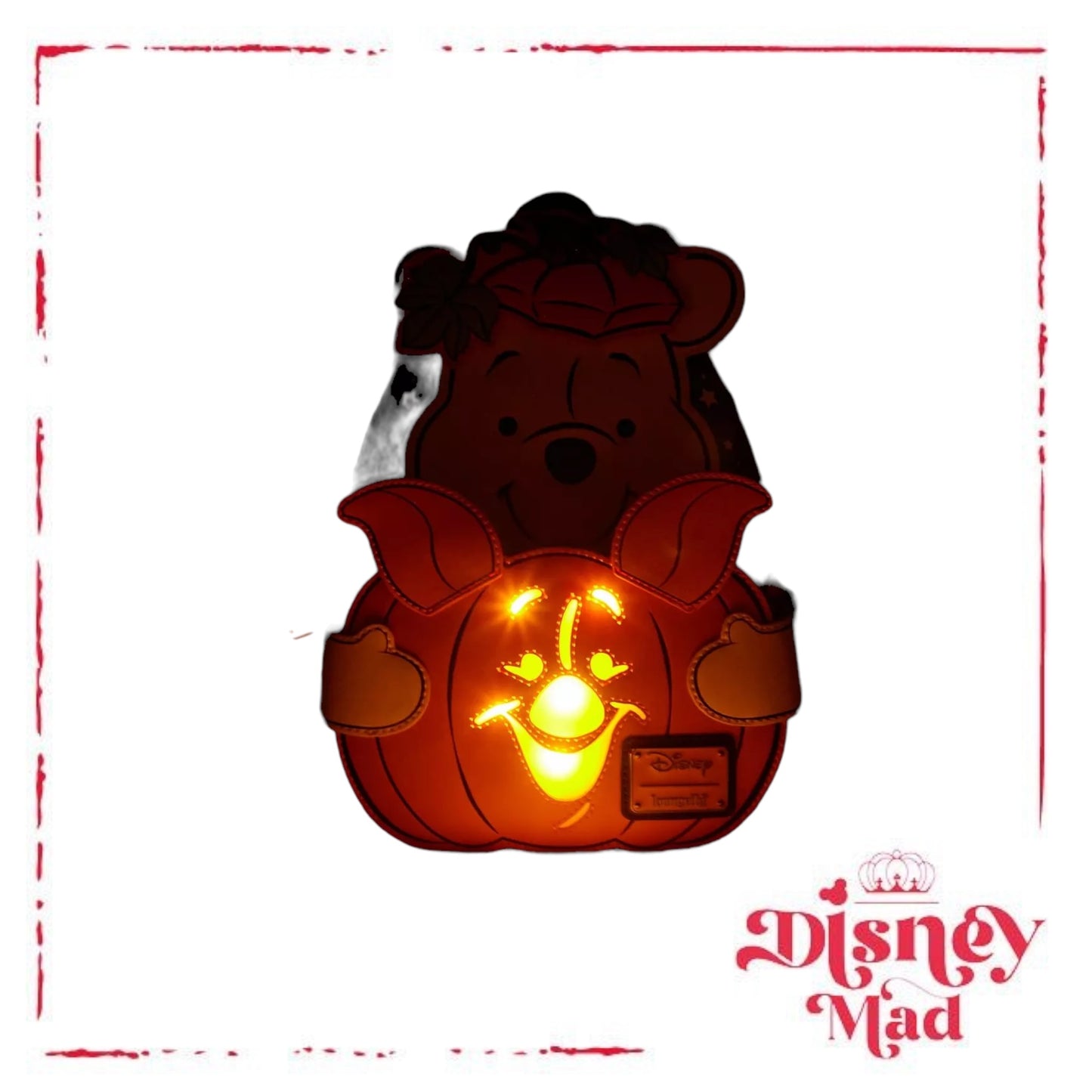 Loungefly Disney Winnie the Pooh Piglet and Pooh Bear Pumpkin Light-Up Mini Backpack
