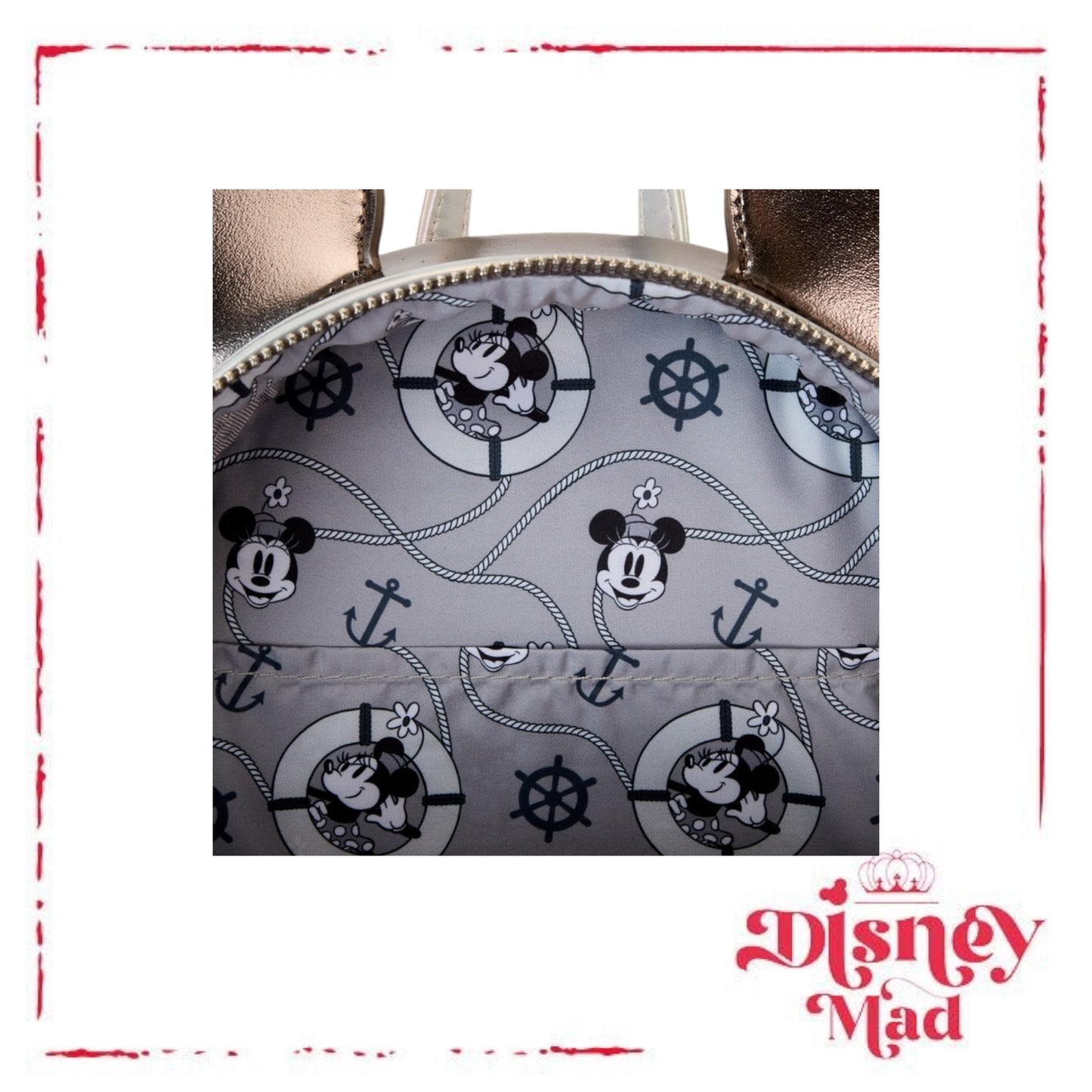 D23 Limited Edition Steamboat Willie Platinum Minnie Mouse Mini Backpack