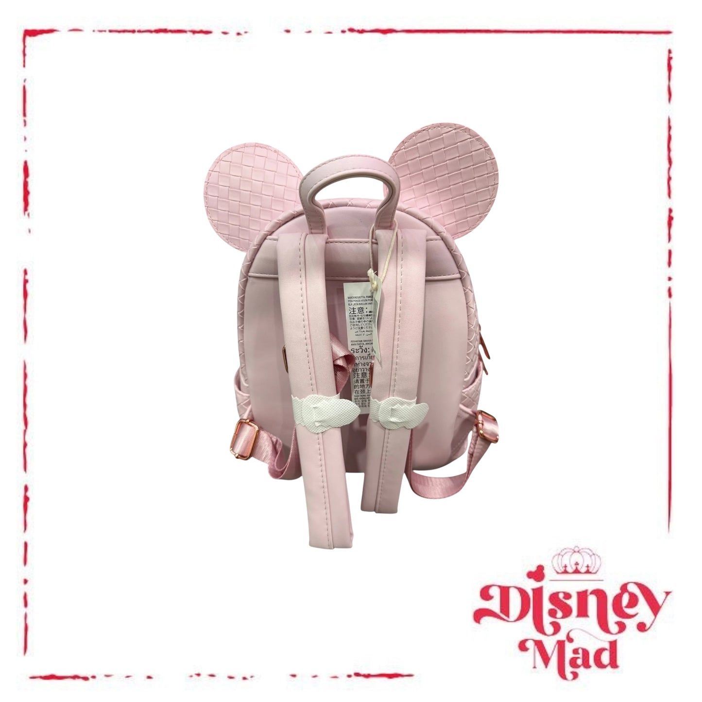 Disney Parks Mickey Pink Woven Loungefly Backpack