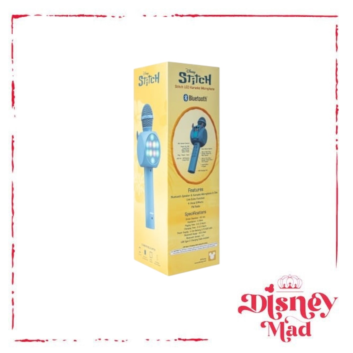 Disney Stitch Bluetooth® LED Karaoke Microphone