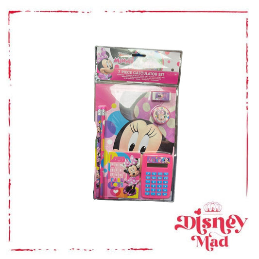 Minnie Mouse Kids Calculator School Supplies Set - 7 Piece Set