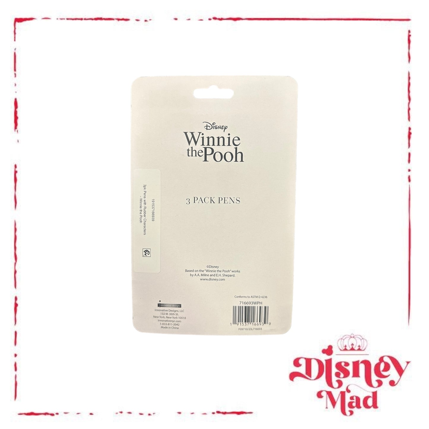 Winnie the Pooh 3 Pack Pens