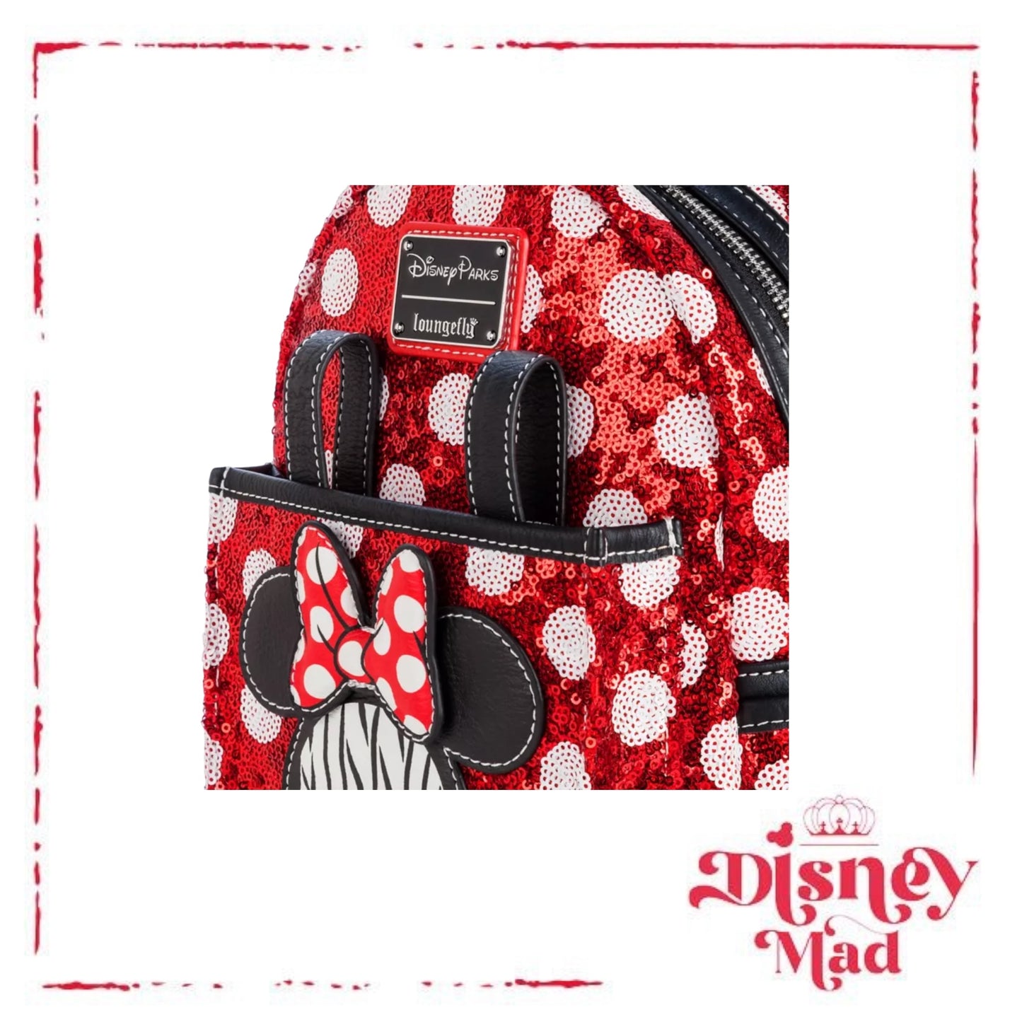 Minnie Mouse Sequin Polka Dot Loungefly Mini Backpack - Disney Parks