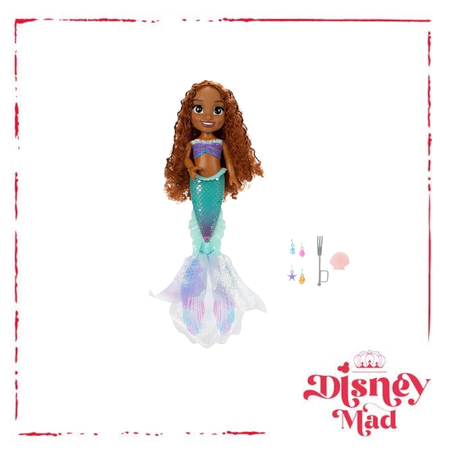 Disney The Little Mermaid Ariel Doll with Hair Charms! Feature Singing & Talking Doll, Accessories Activate Music & Magical Lights