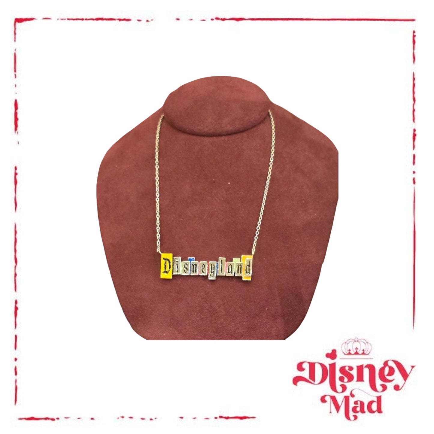 Disney Parks Crislu Disneyland Exclusive Marquee Necklace