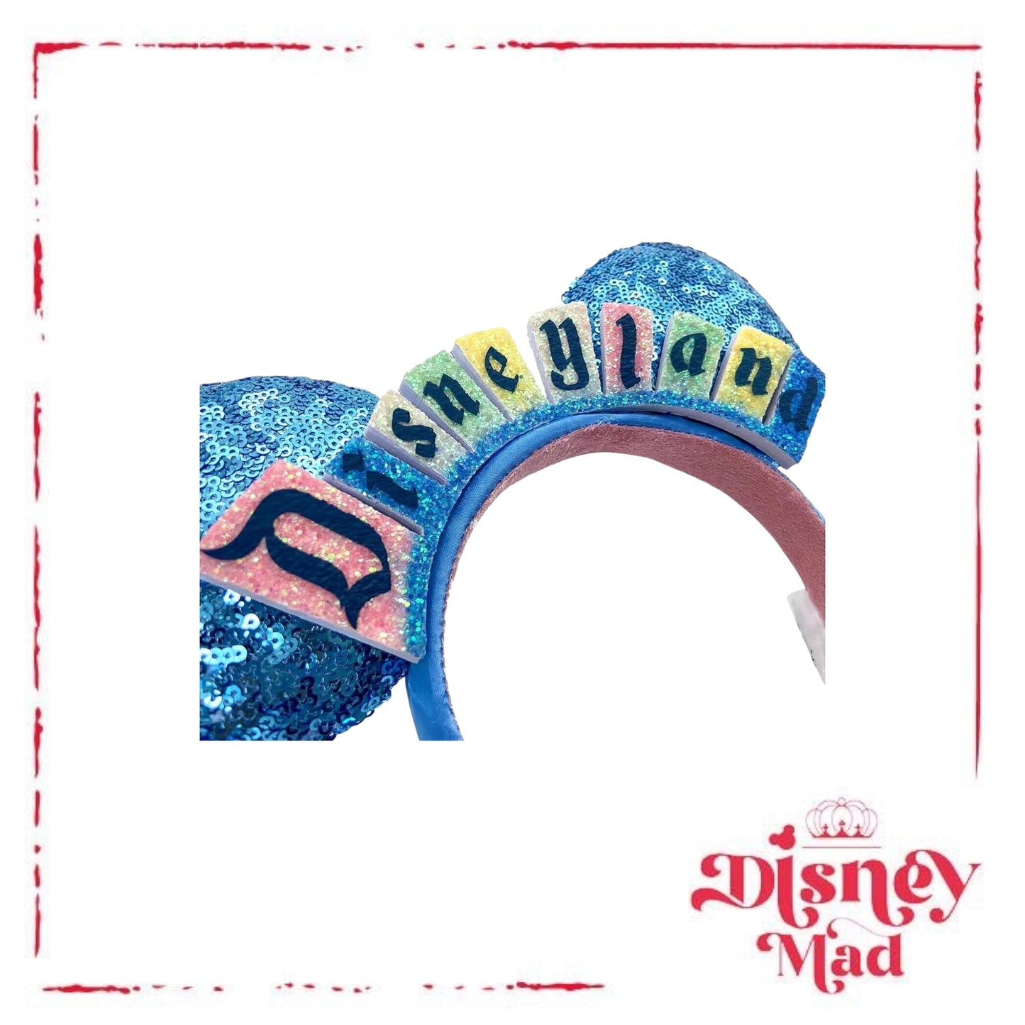 Disney Parks Disneyland Marquee Sign Minnie Mouse Sequin Ears Headband