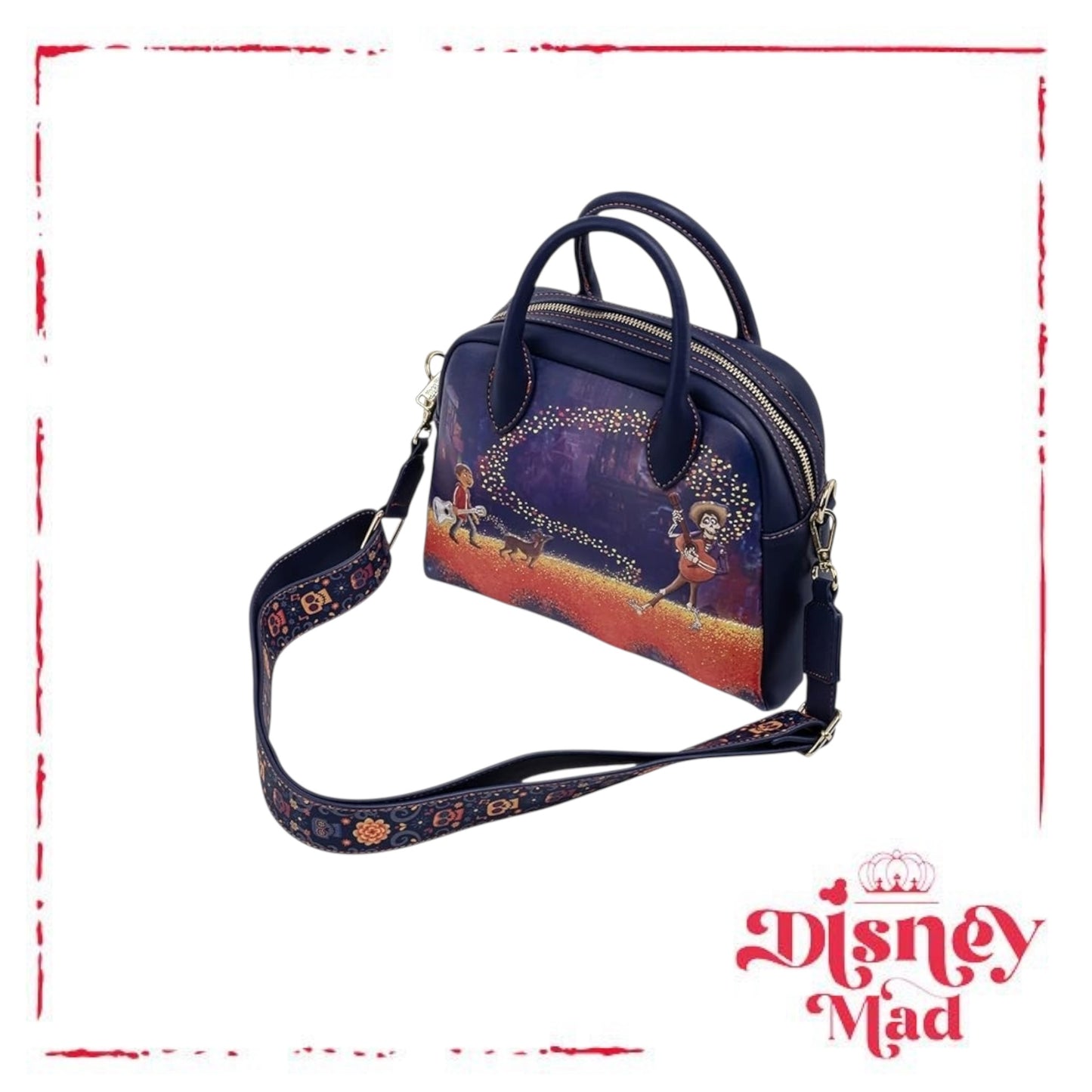 Loungefly Pixar Coco Marigold Bridge Guitar Strap Crossbody