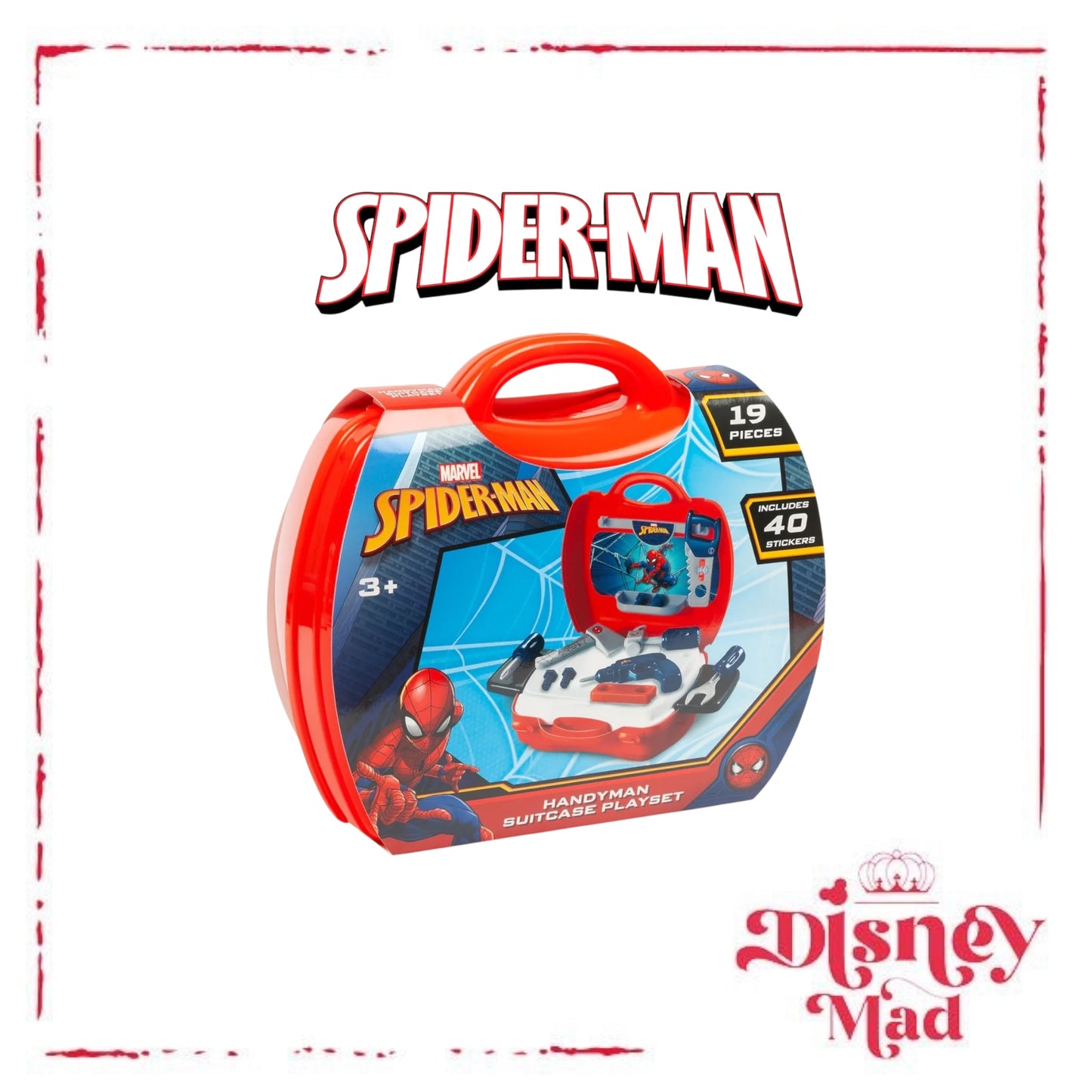 Spider-Man Handyman Suitcase 19 Piece Tool Set