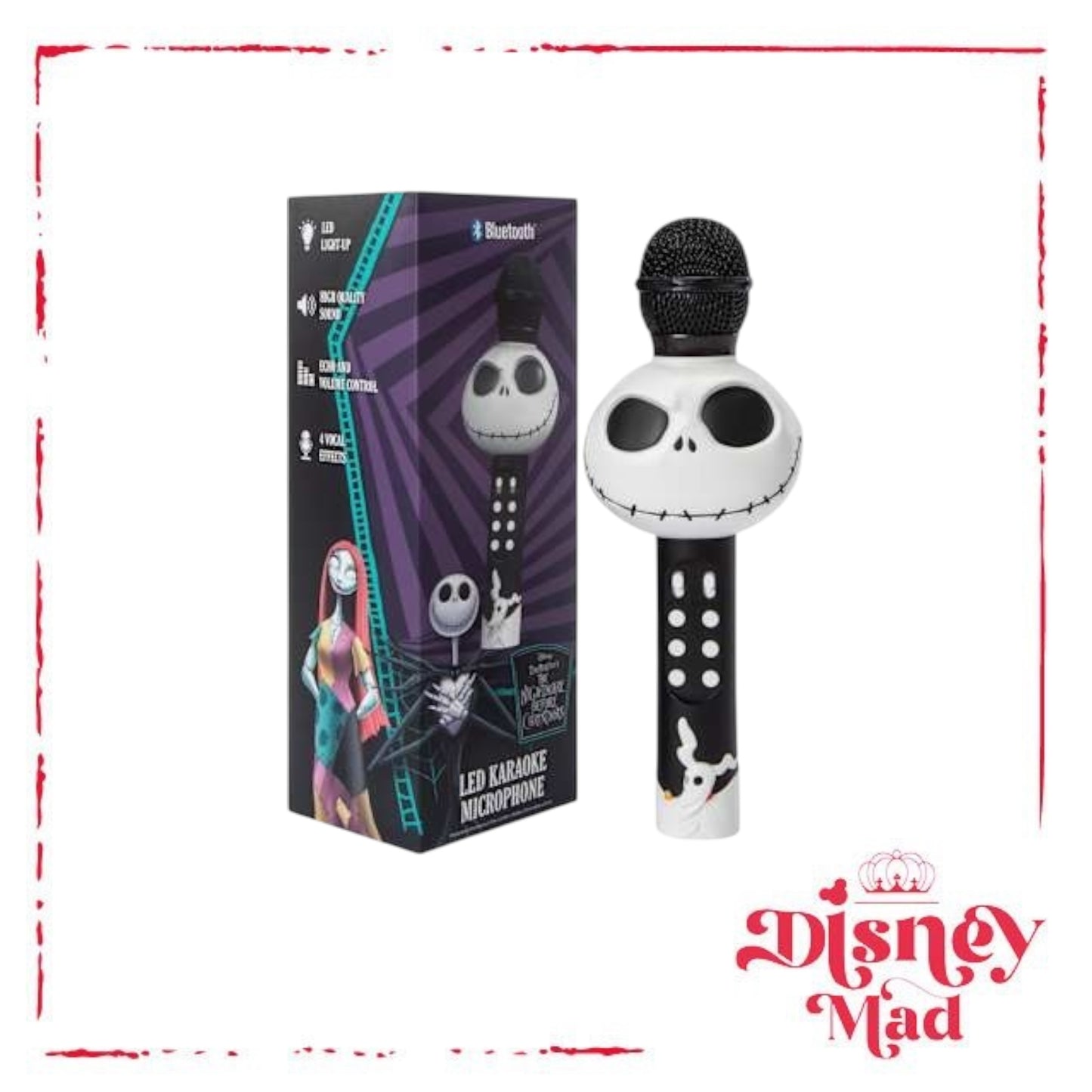 Disney The Nightmare Before Christmas Jack Skellington Bluetooth® LED Karaoke Microphone
