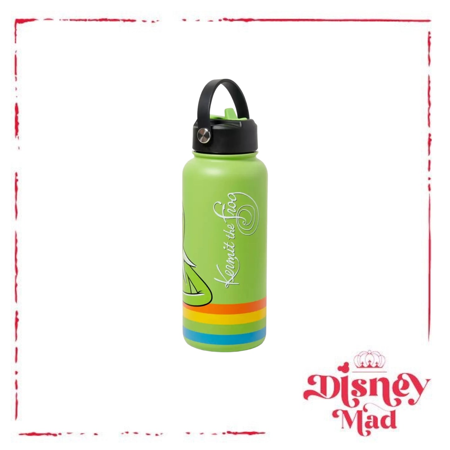 Kermit the Frog Stainless Steel Water Bottle with Built-In Straw – The Muppets - Disney Parks