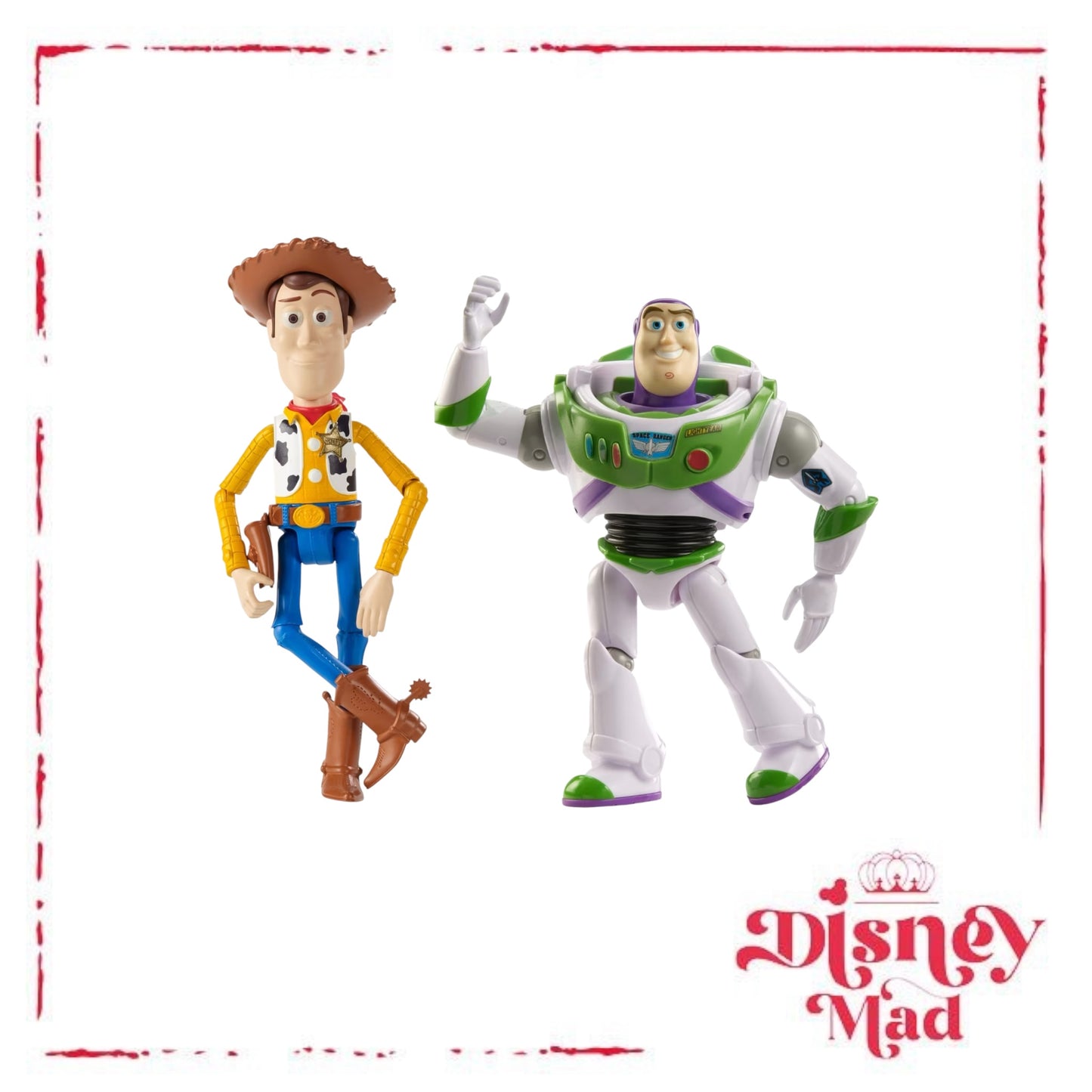 Disney And Pixar Toy Story 7-Inch Woody And Buzz Action Figure Toys 2-Pack, Pizza Planet Adventure