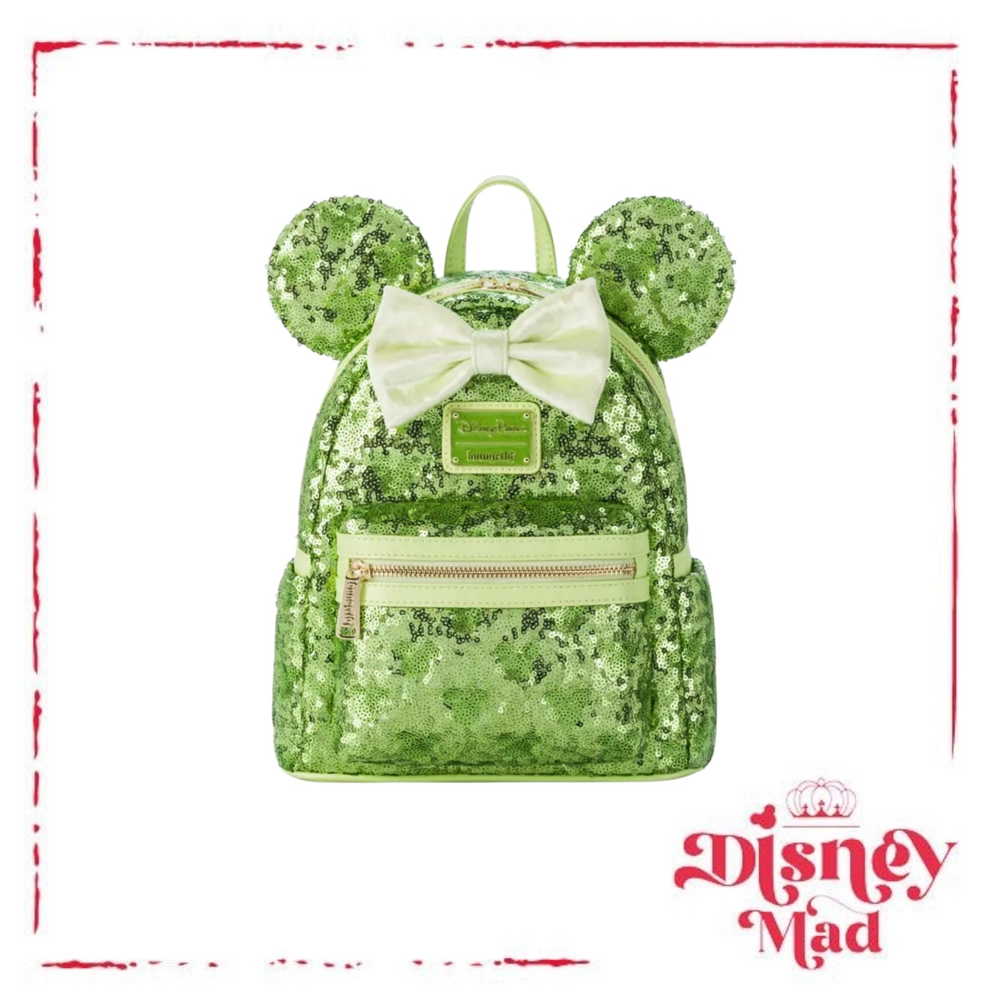 Minnie Mouse Sequined Loungefly Mini Backpack – Tinker Bell Green - Disney Parks