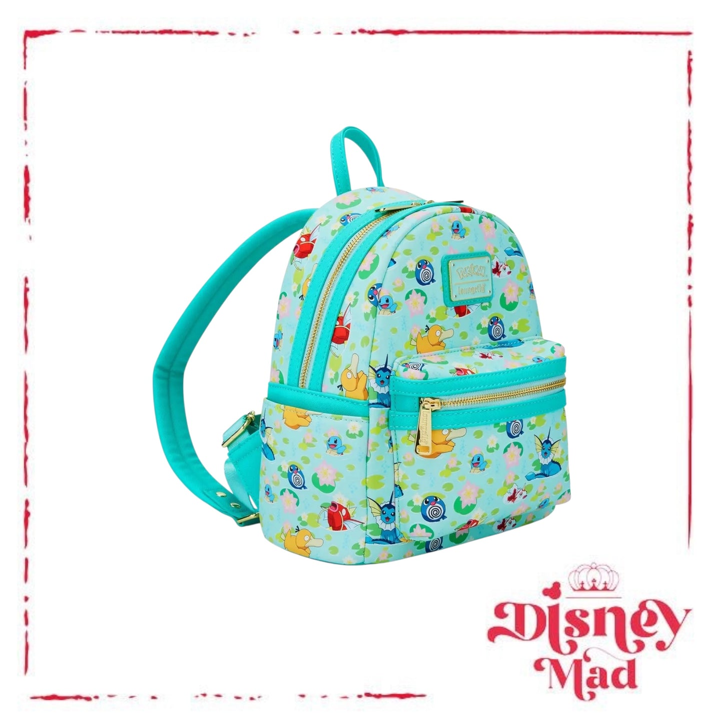 Loungefly Pokémon Water Type Lily Pad Allover Print Mini Backpack