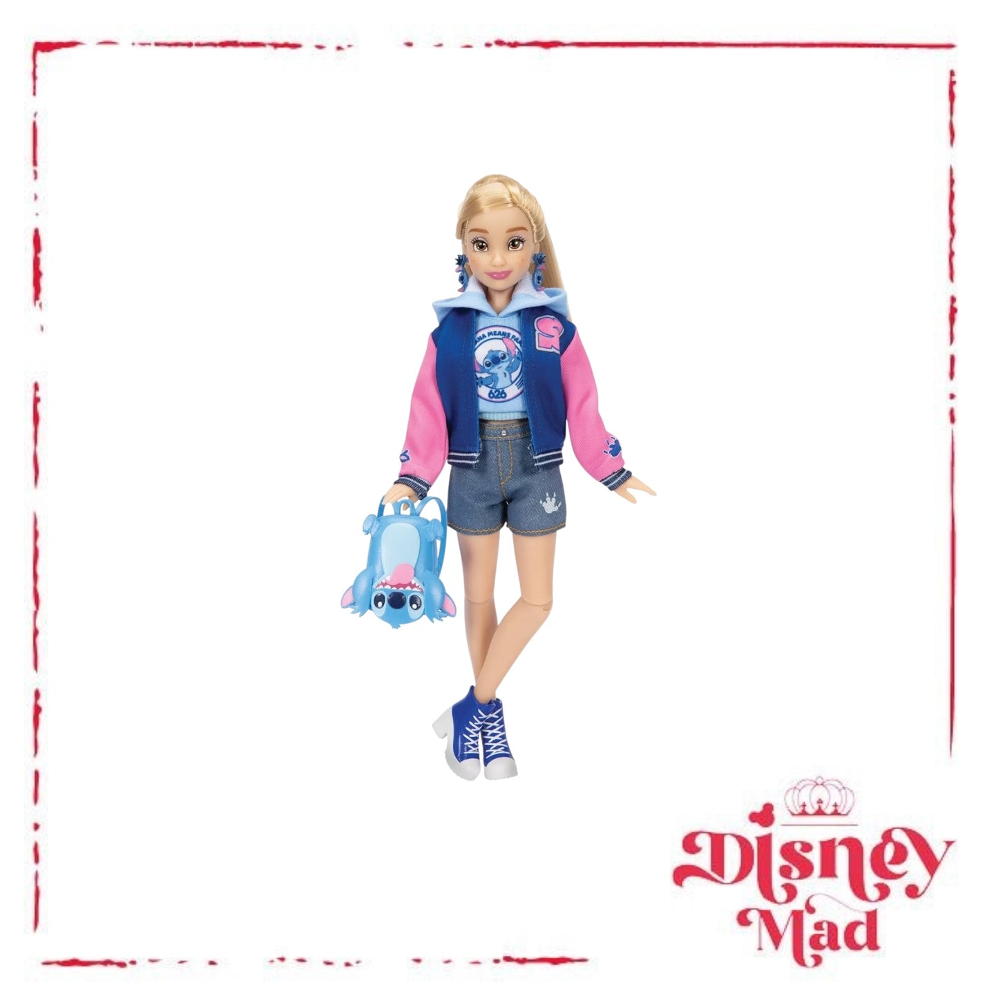 Disney ILY 4ever 12.5" Stitch Doll Varsity Jacket Blonde Hair/Brown Eyes