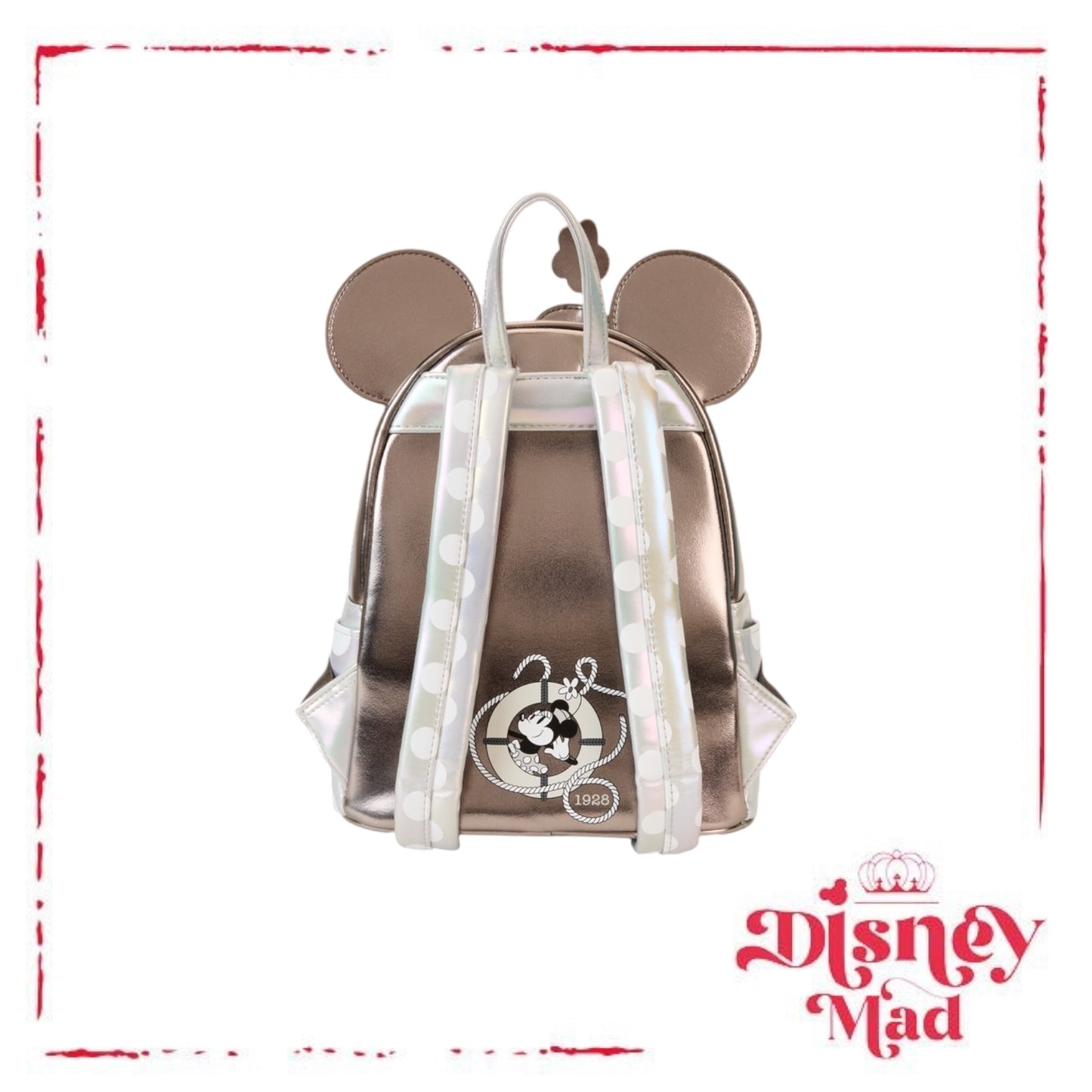 D23 Limited Edition Steamboat Willie Platinum Minnie Mouse Mini Backpack