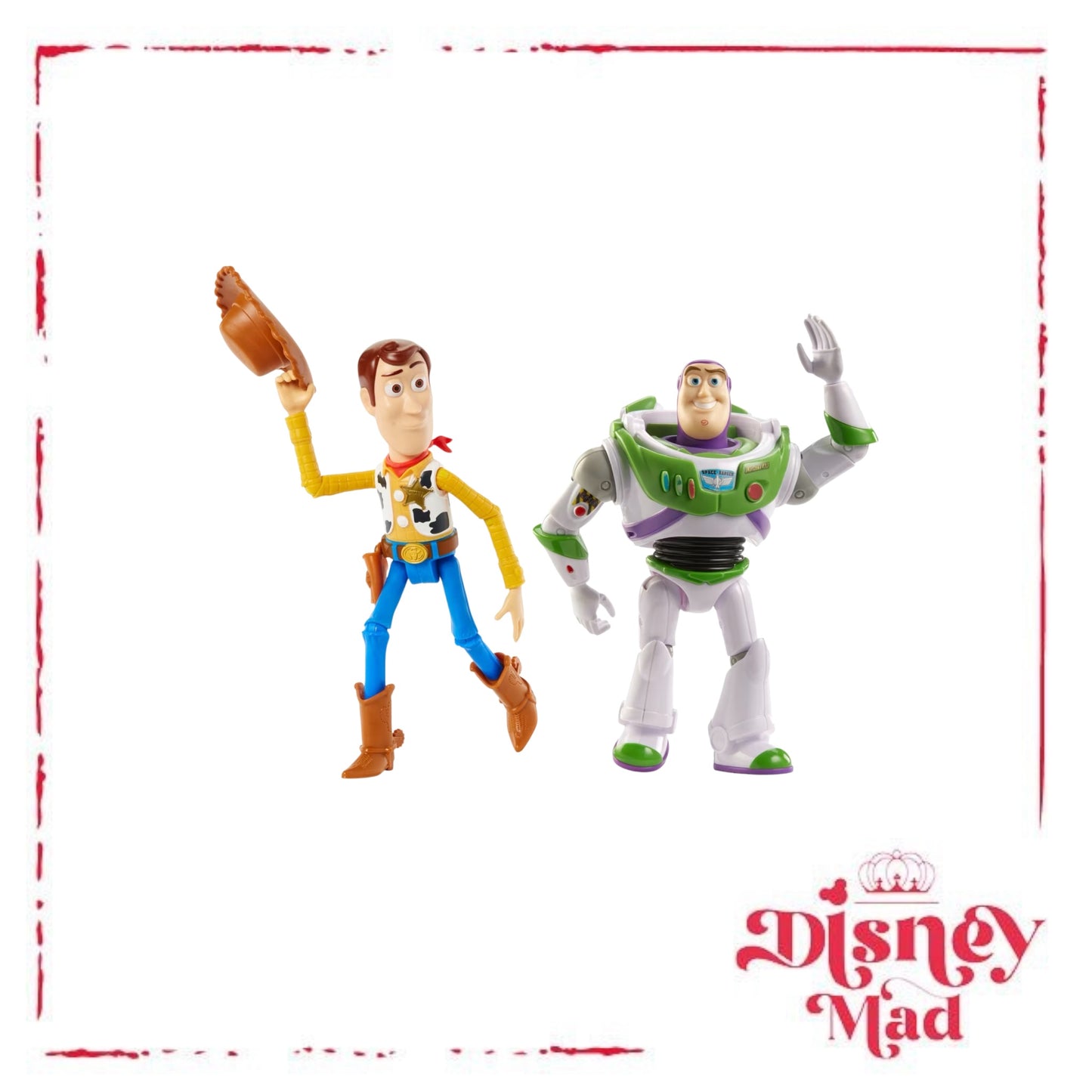 Disney And Pixar Toy Story 7-Inch Woody And Buzz Action Figure Toys 2-Pack, Pizza Planet Adventure