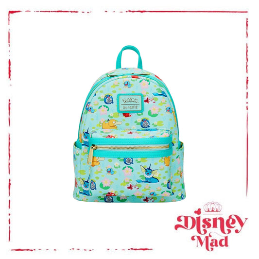 Loungefly Pokémon Water Type Lily Pad Allover Print Mini Backpack
