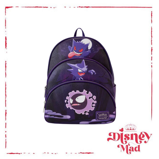 Loungefly Pokémon Gengar Evolution Triple Pocket Mini Backpack