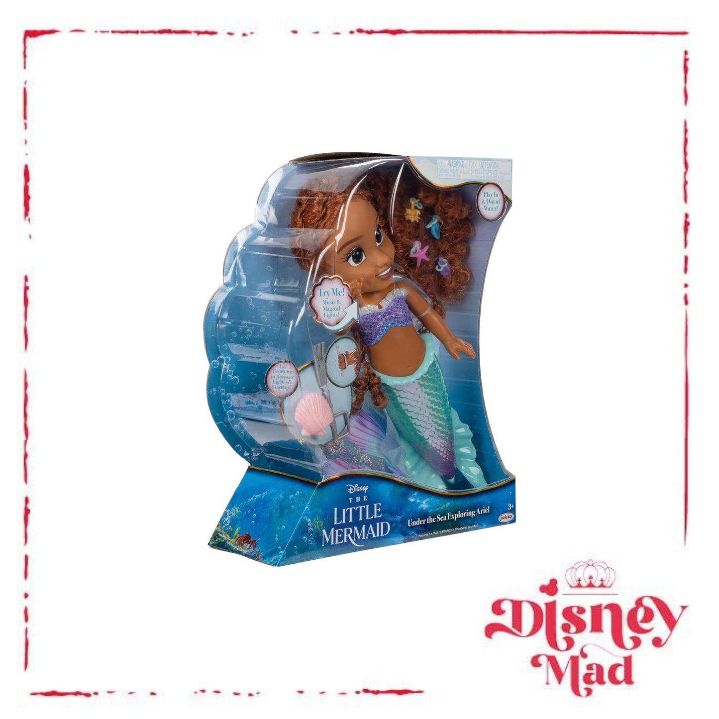 Disney The Little Mermaid Ariel Doll with Hair Charms! Feature Singing & Talking Doll, Accessories Activate Music & Magical Lights
