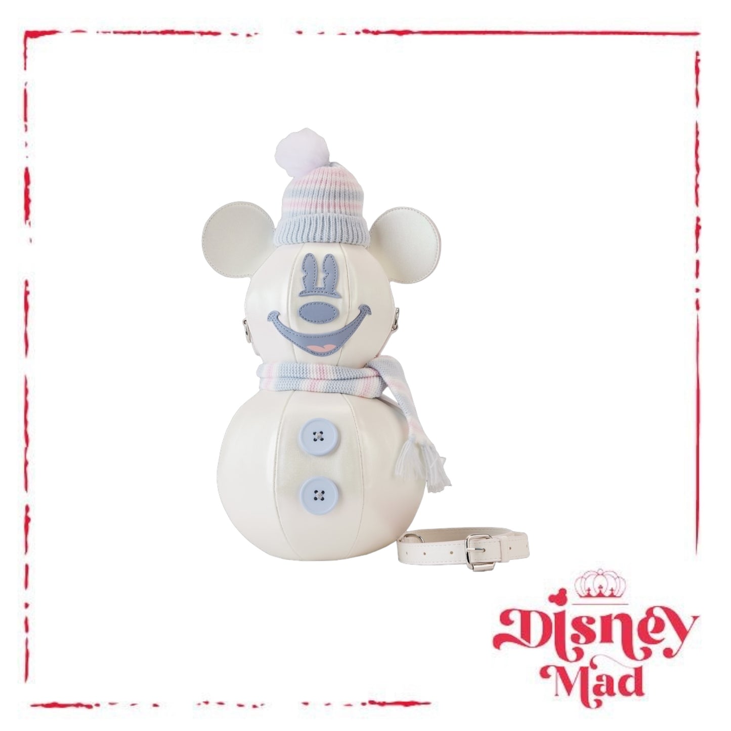 Stitch Shoppe Mickey Mouse Exclusive Winter Snowman Iridescent Figural Crossbody Bag