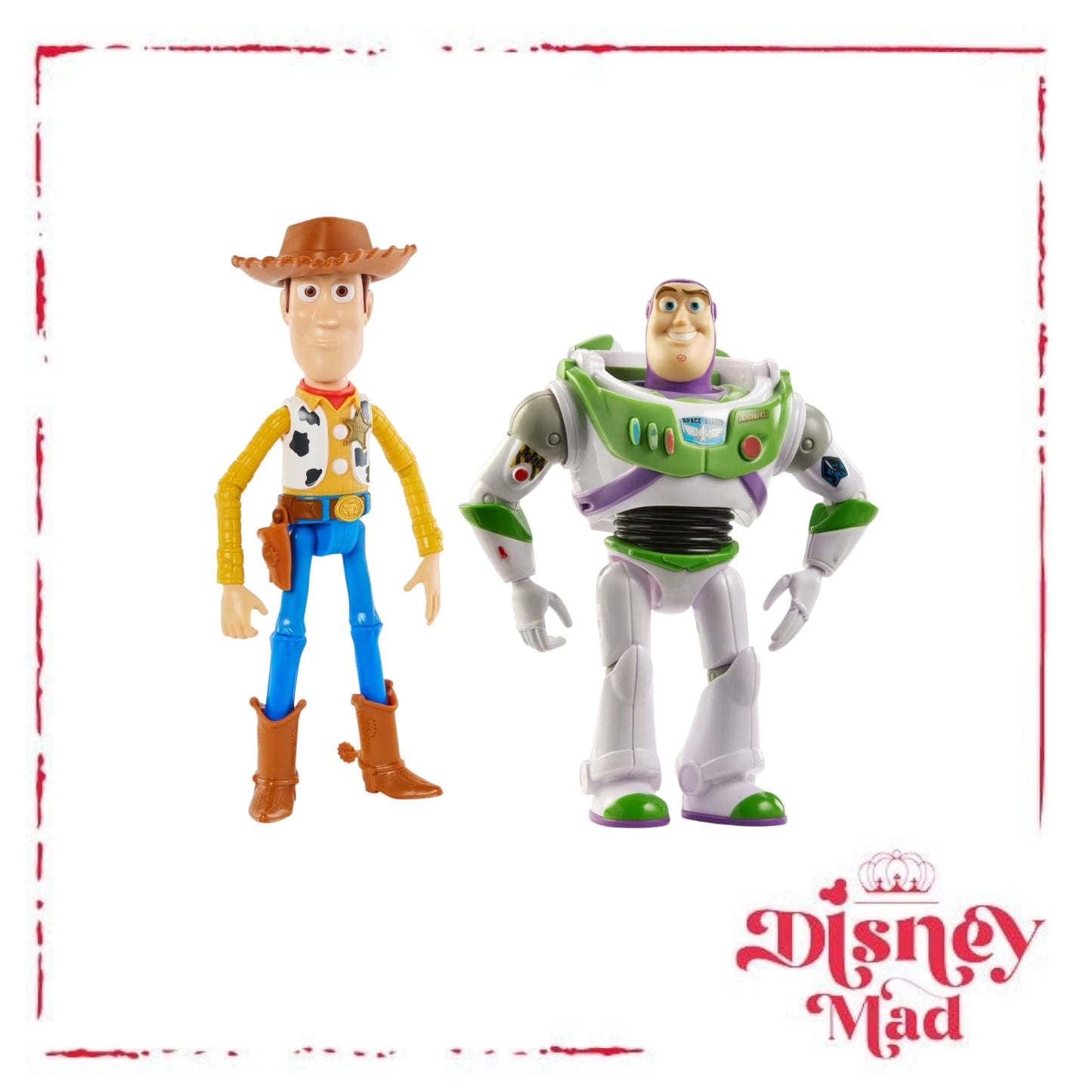 Disney And Pixar Toy Story 7-Inch Woody And Buzz Action Figure Toys 2-Pack, Pizza Planet Adventure
