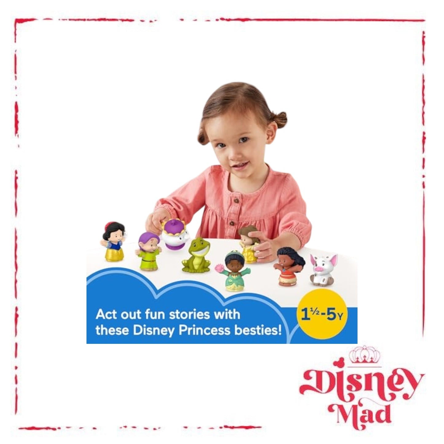 Fisher-Price Little People Toddler Toys Disney Princess Story Duos 8-Piece Figure Set