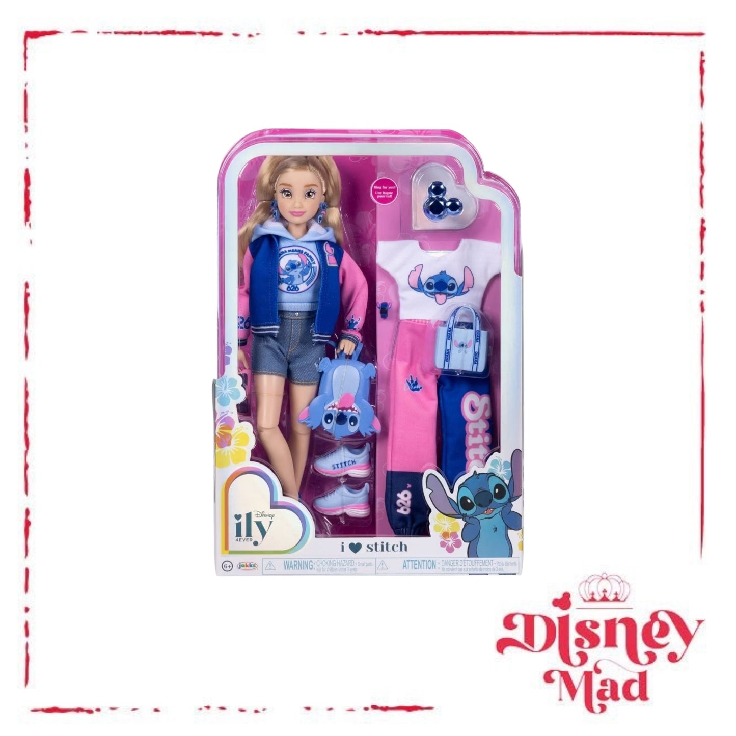Disney ILY 4ever 12.5" Stitch Doll Varsity Jacket Blonde Hair/Brown Eyes