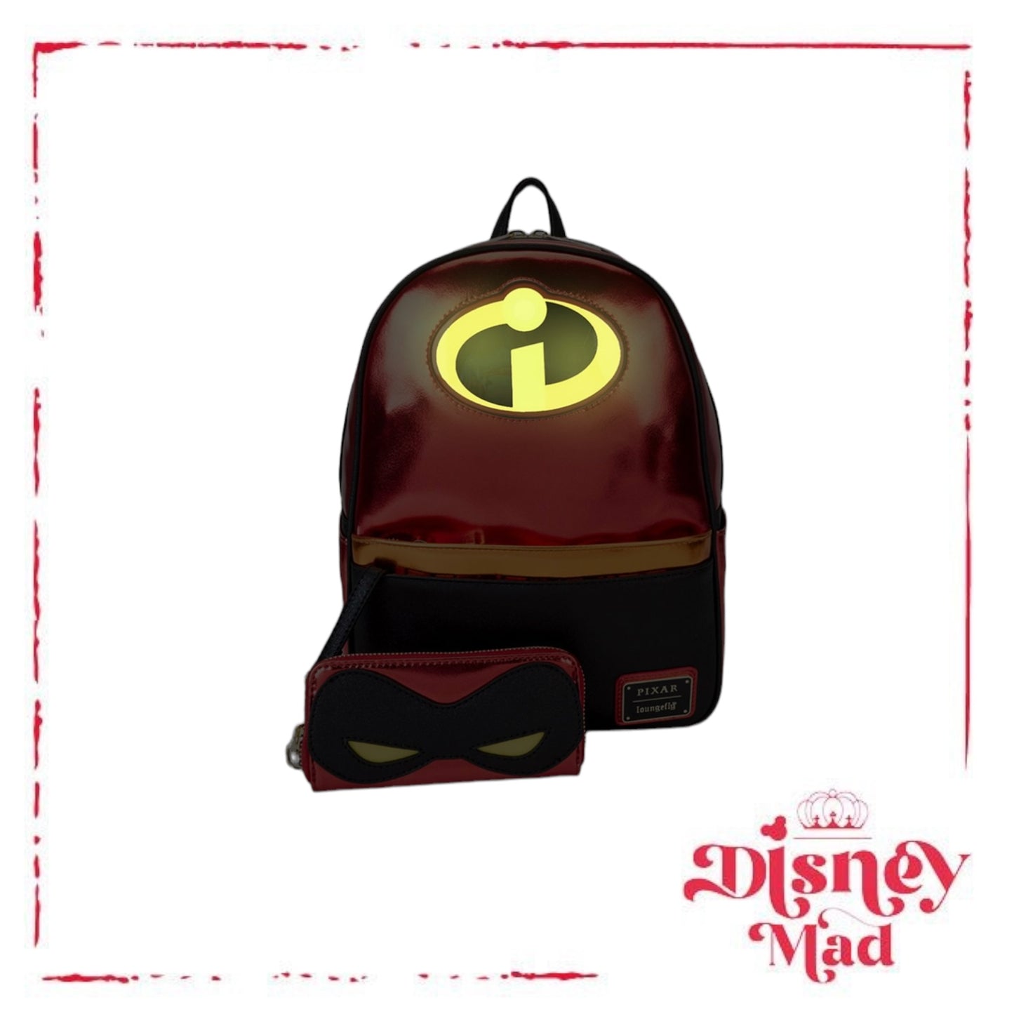 Pixar's The Incredibles 20th Anniversary Light Up Loungefly Mini Backpack