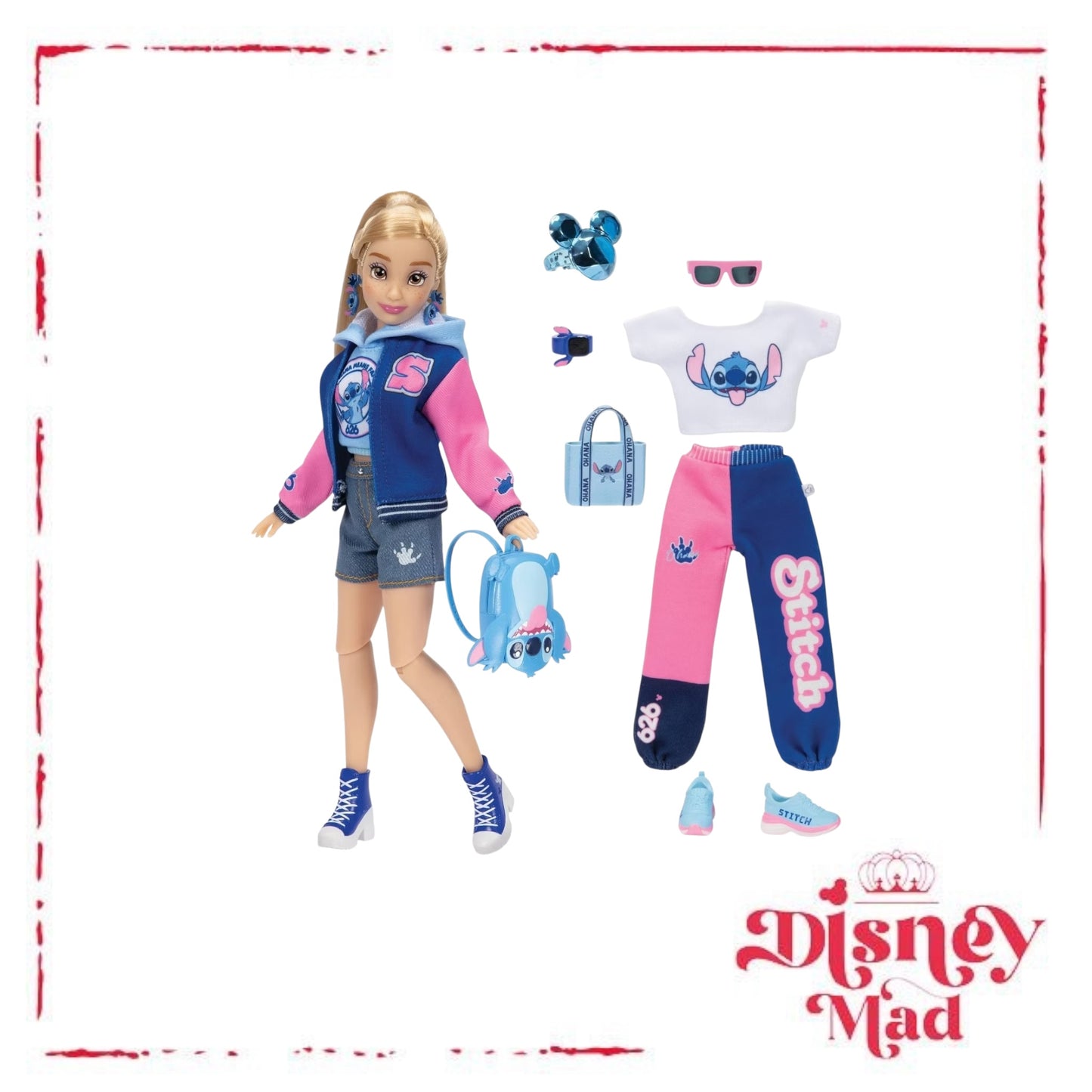 Disney ILY 4ever 12.5" Stitch Doll Varsity Jacket Blonde Hair/Brown Eyes