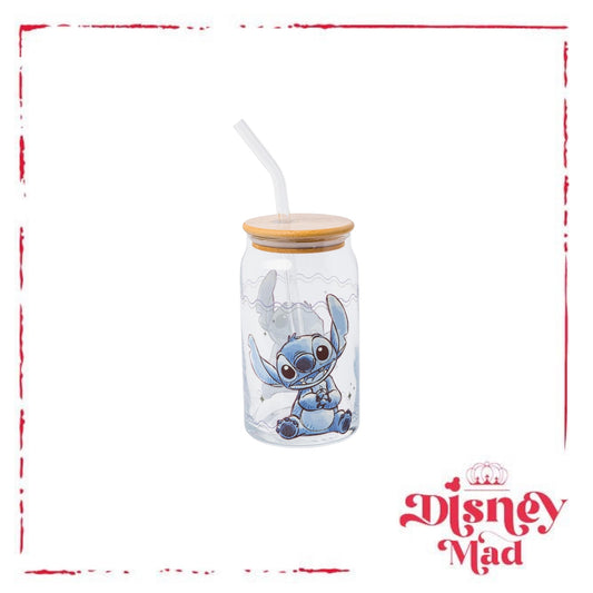 Silver Buffalo Stitch Blogger Good Day Sparkles Glass Tumbler w Bamboo Lid and Glass Straw