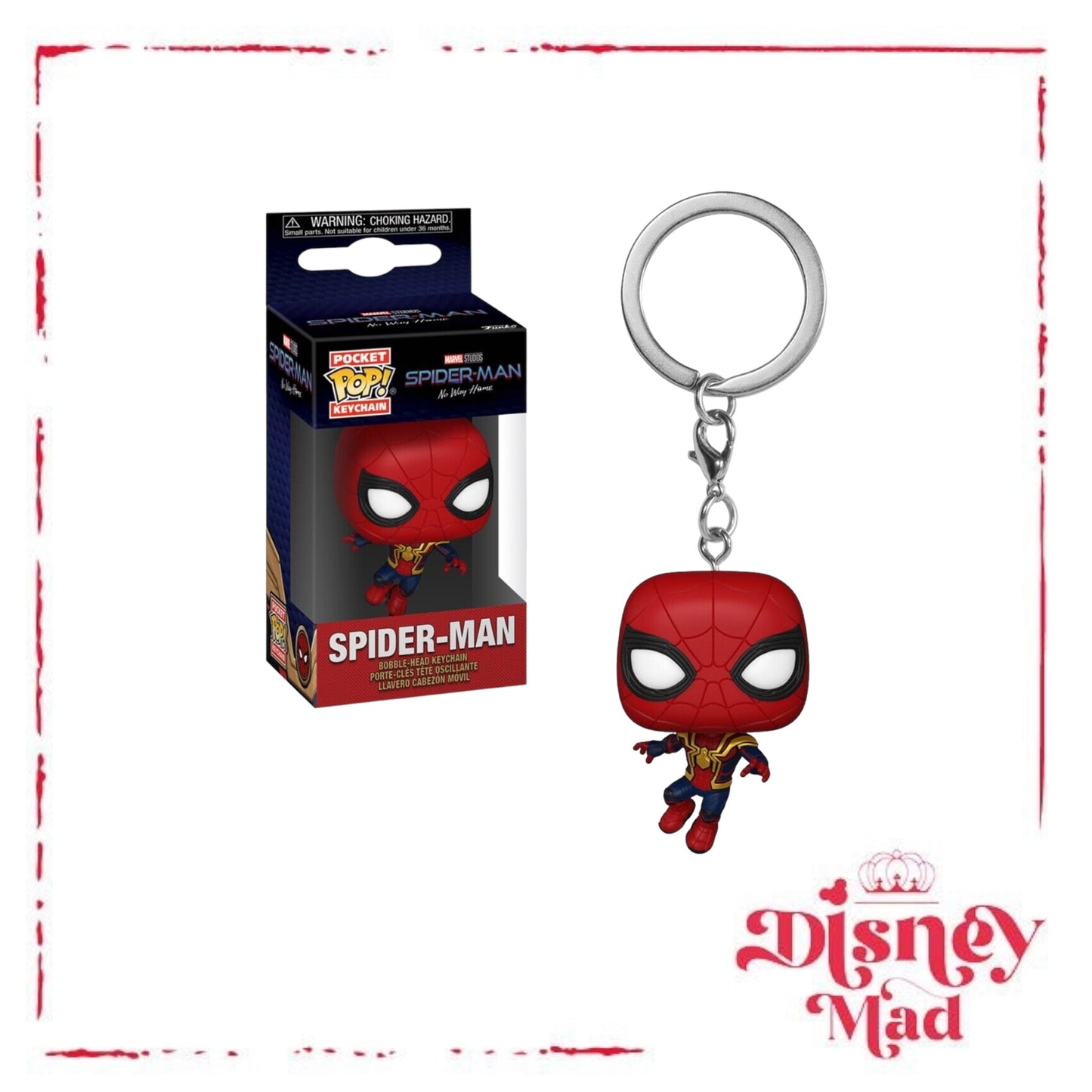 Bundle Deal 2 - Loungefly Marvel Spider-Man Portal Backpack Spiderman No Way Home, Dr Stange Enamel Pin & Spider-Man Pocket Pop Keychain